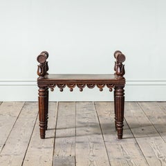 Small Regency Oak Hall Bench, in the Manner of Bullock