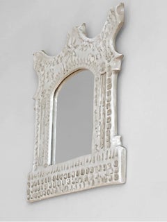 A Small RUSTIC MODERN BRUTALIST Wall MIRROR Sculpture, VALLAURIS, France 1970