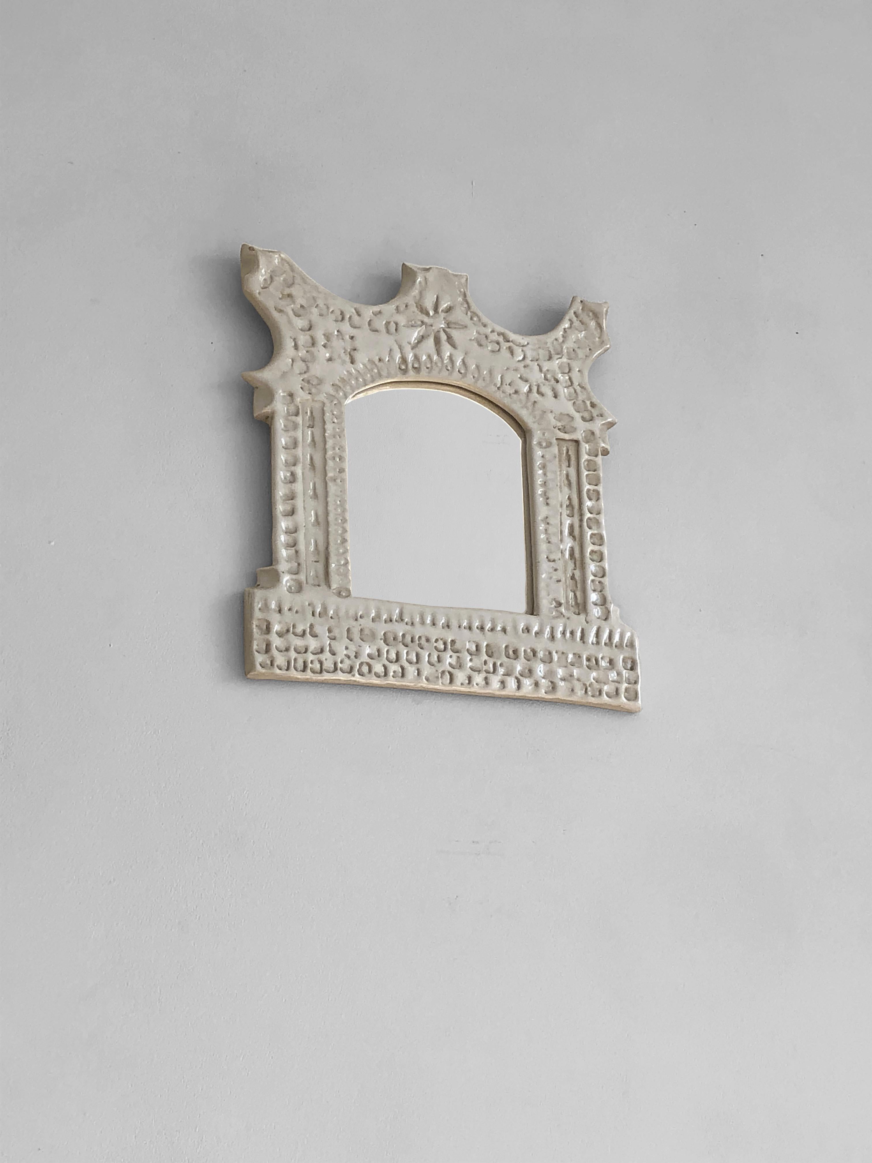 Kleine rustikale, MODERN BRUTALIST-Wandskulptur, MIRROR-Skulptur, VALLAURIS, Frankreich 1970 im Zustand „Gut“ im Angebot in PARIS, FR