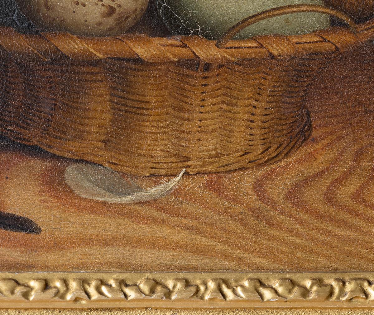 Peinture à petite échelle d'un panier d'œufs d'oiseaux vers 1790/1800 Bon état - En vente à London, GB