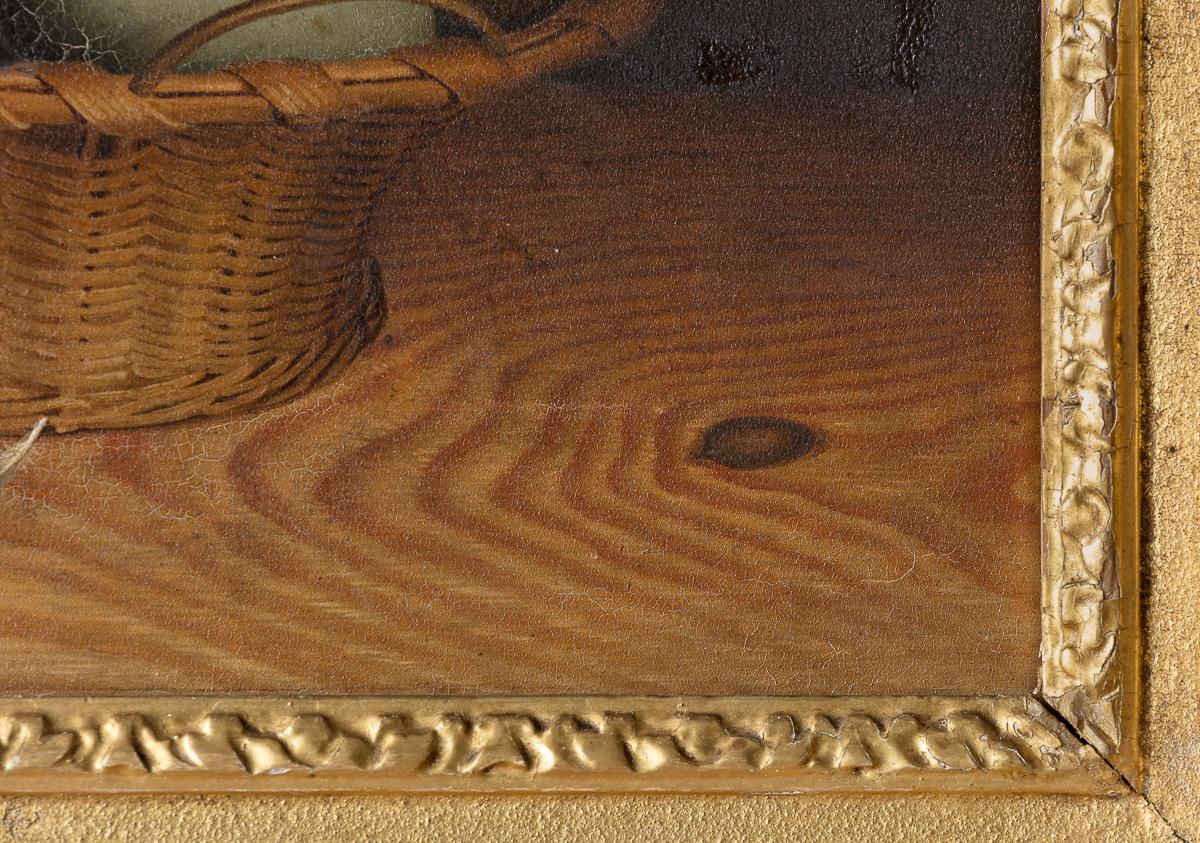 XVIIIe siècle Peinture à petite échelle d'un panier d'œufs d'oiseaux vers 1790/1800 en vente