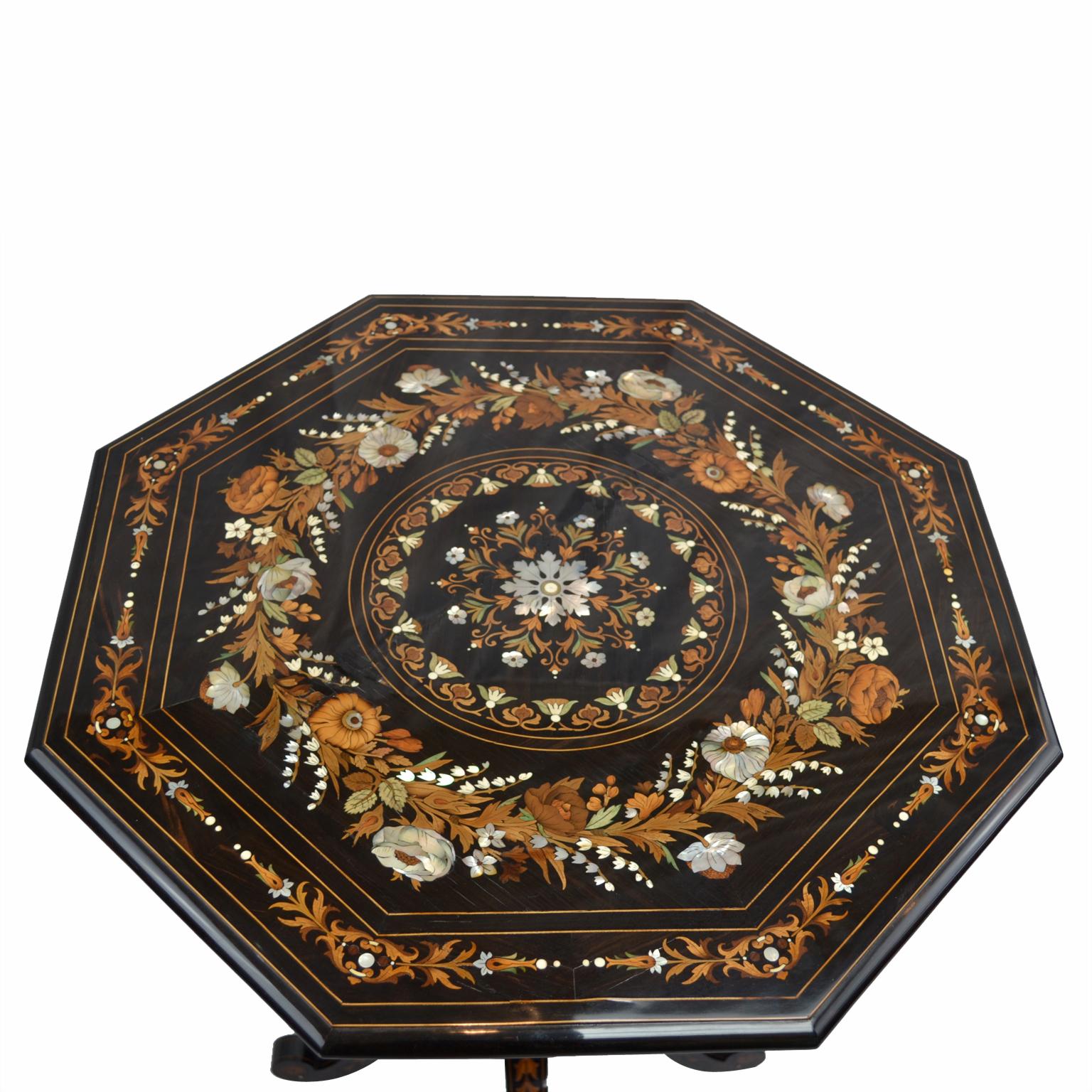 Other Small Scale Tilt Top Octagonal Centre Table in the Manner of Falcini