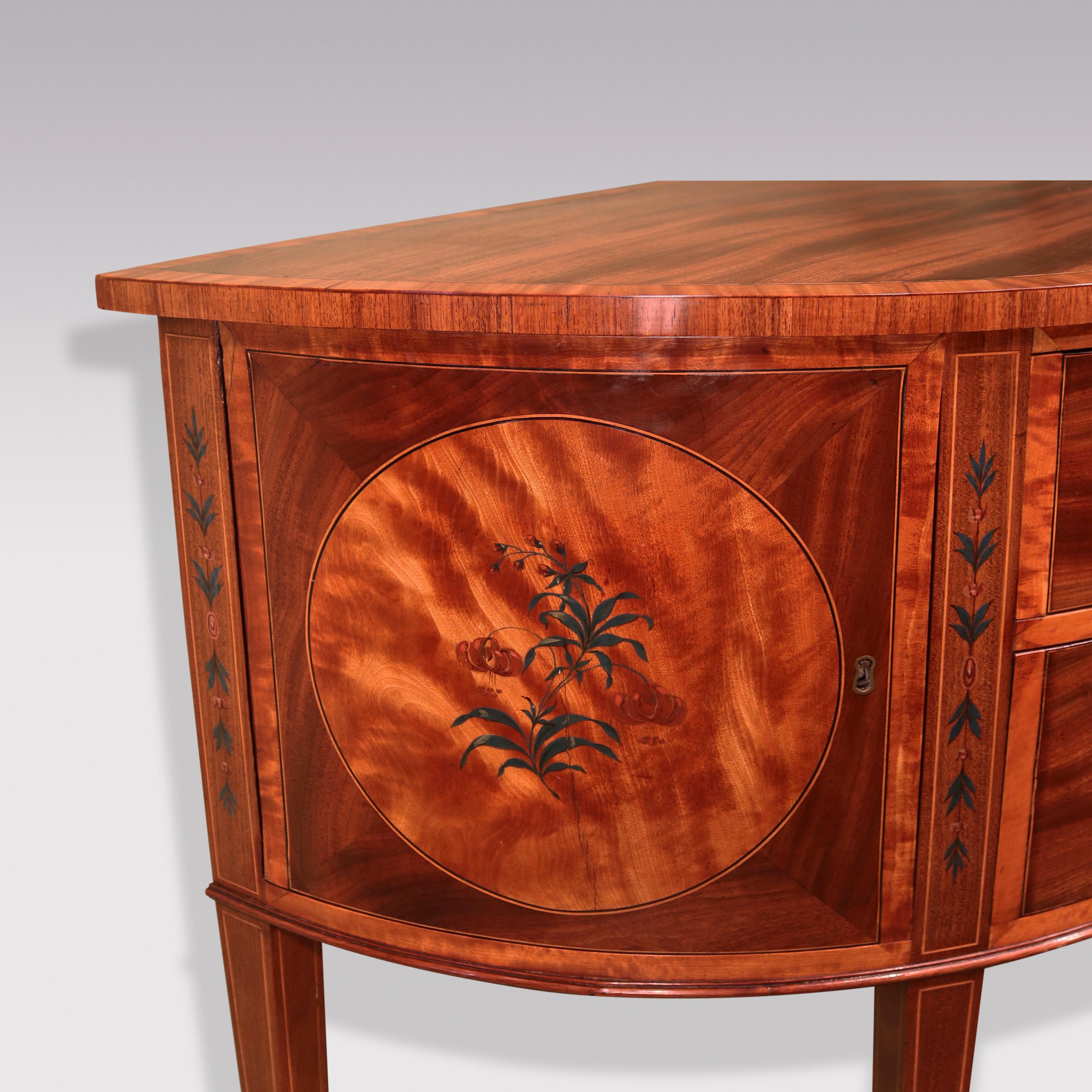 Small Sheraton Period Satinwood Half Round Commode In Good Condition For Sale In London, GB