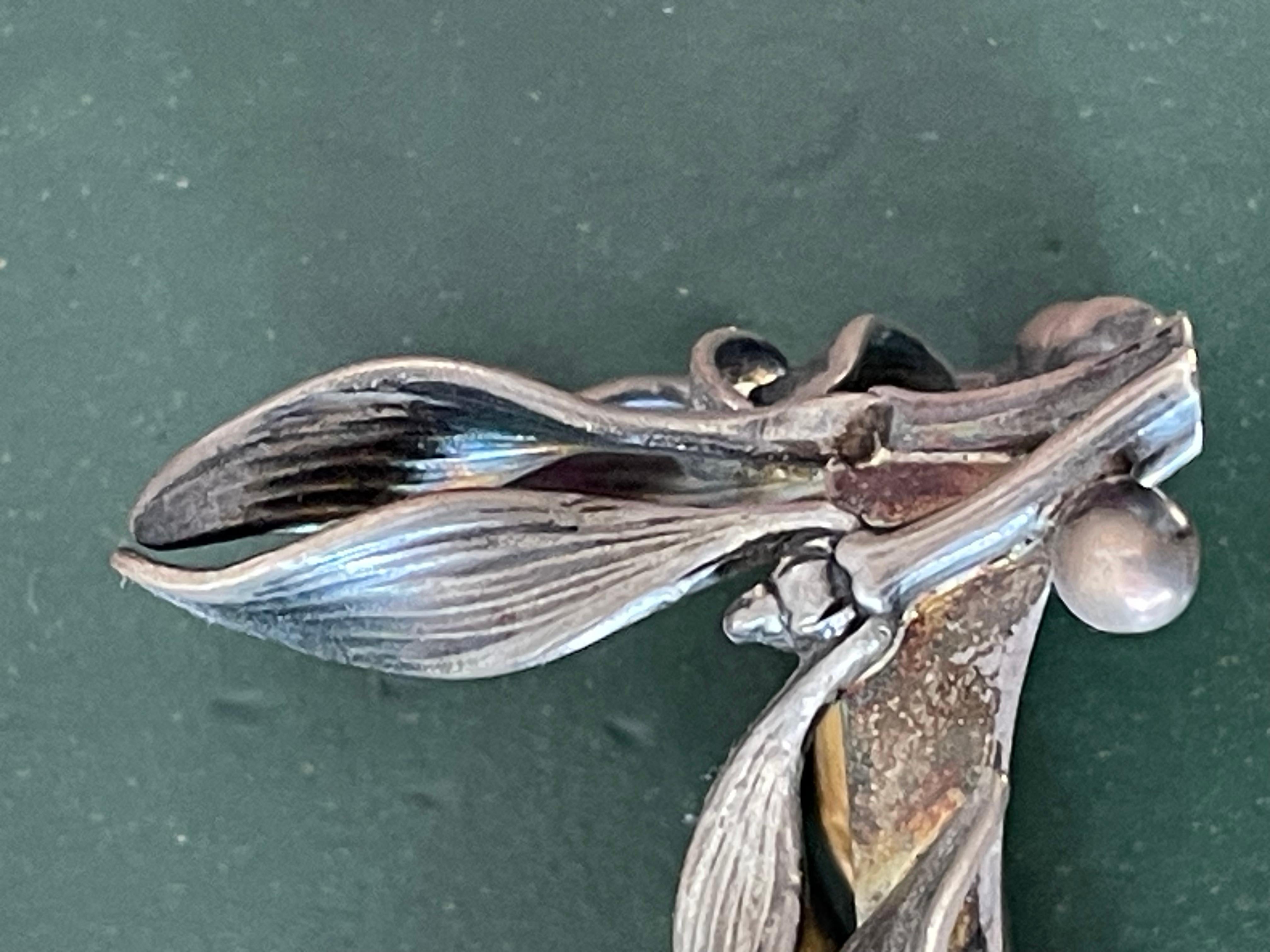 un piccolo vaso Art Nouveau europeo in argento e vetro verde, inizio secolo in vendita 4