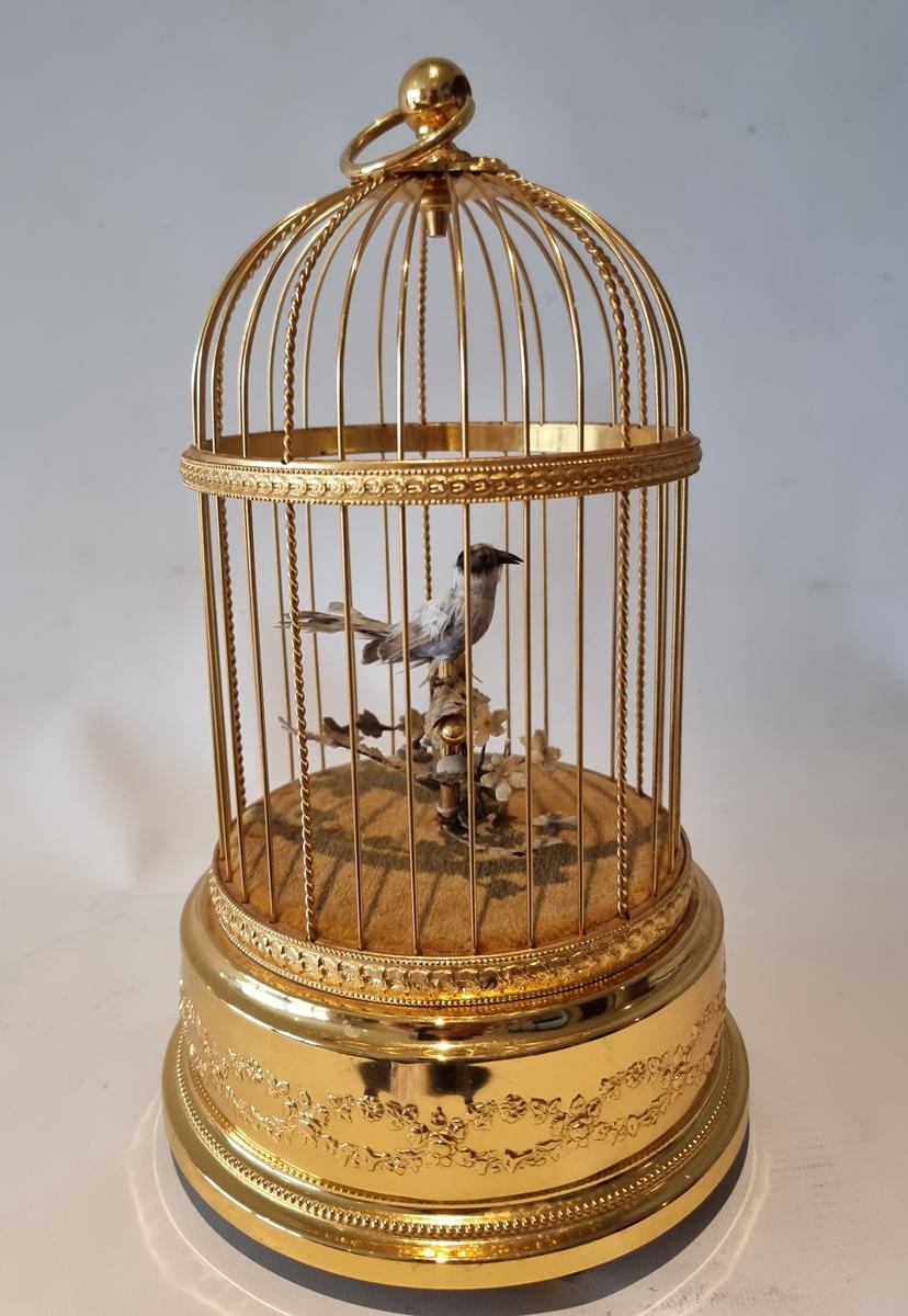 Gilt Small Singing Bird Cage by Reuge