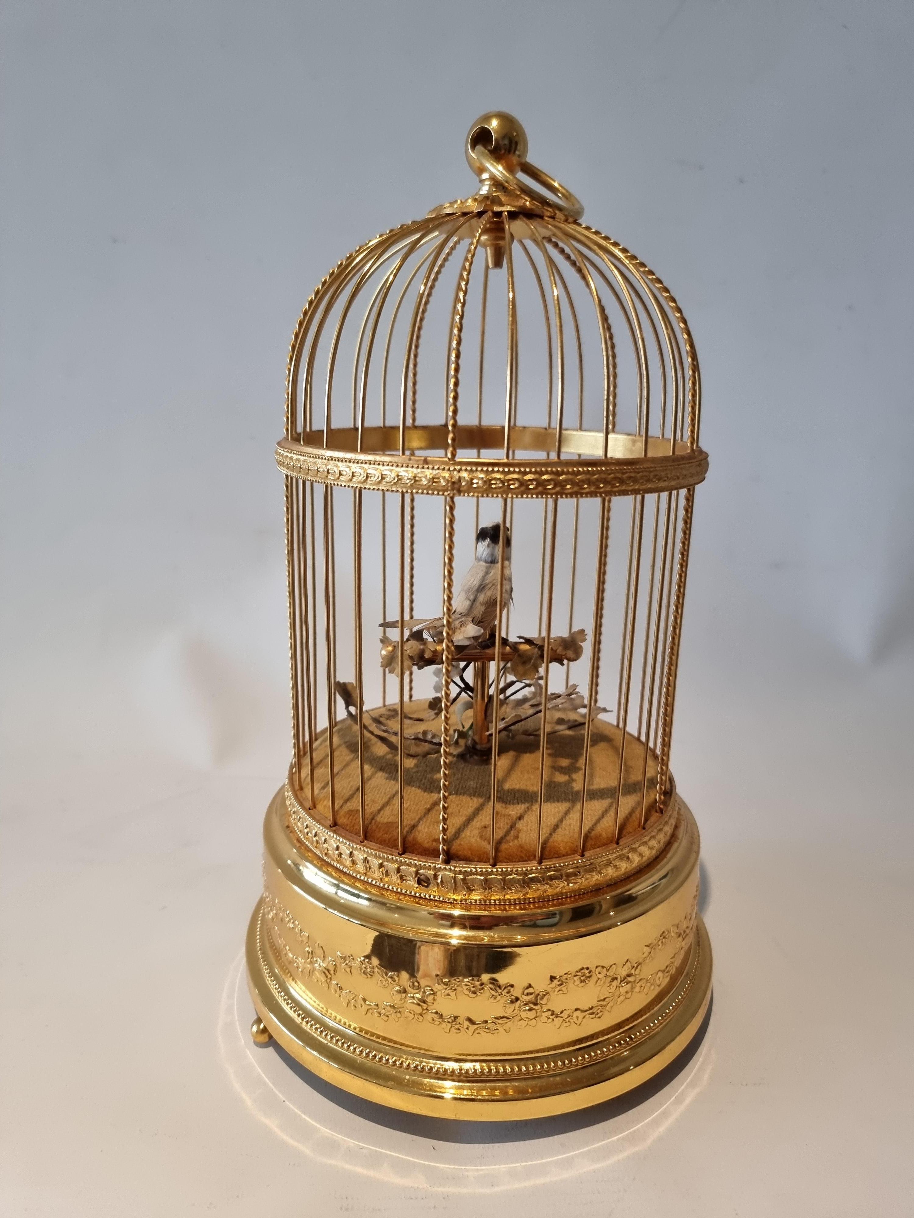 Late 20th Century Small Singing Bird Cage by Reuge