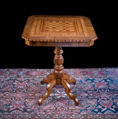 A Small Sorrento Ware Walnut Chess Table
