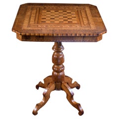 A Small Sorrento Ware Walnut Chess Table