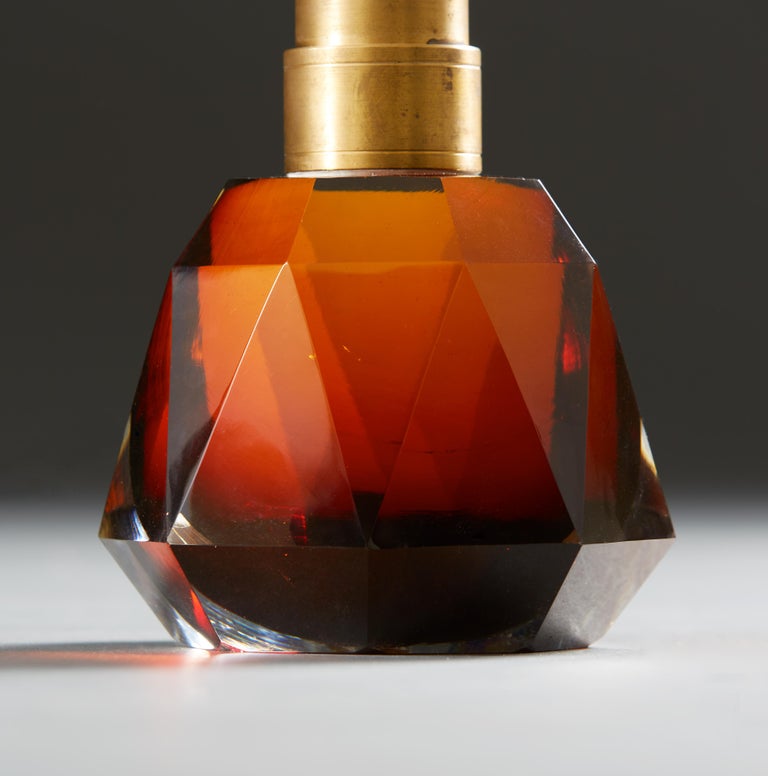 Small Topaz Cut Glass Table Lamp At 1stdibs