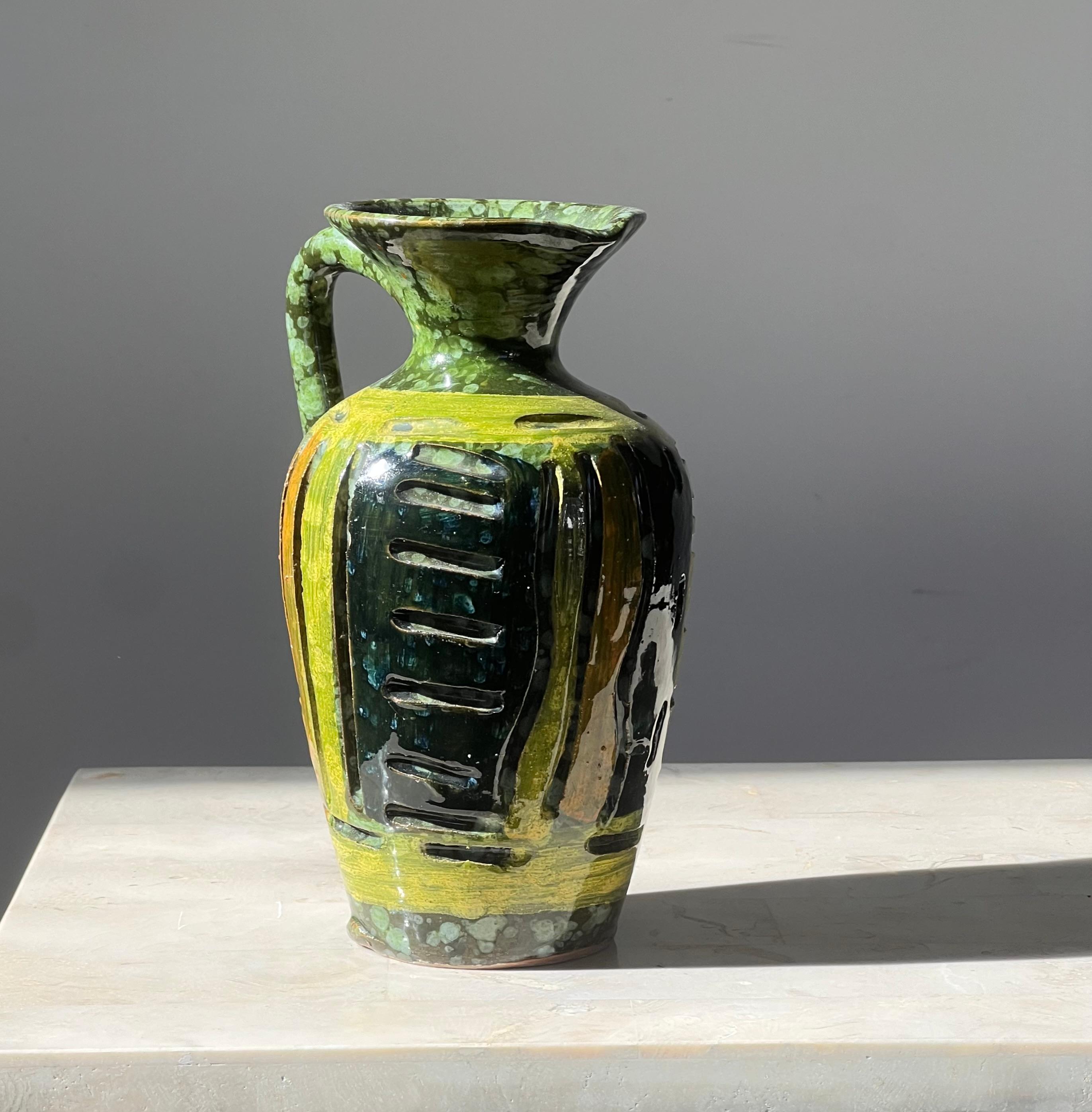 Pequeña jarra de cerámica italiana vintage según Gambone, hacia 1960 Moderno de mediados de siglo en venta