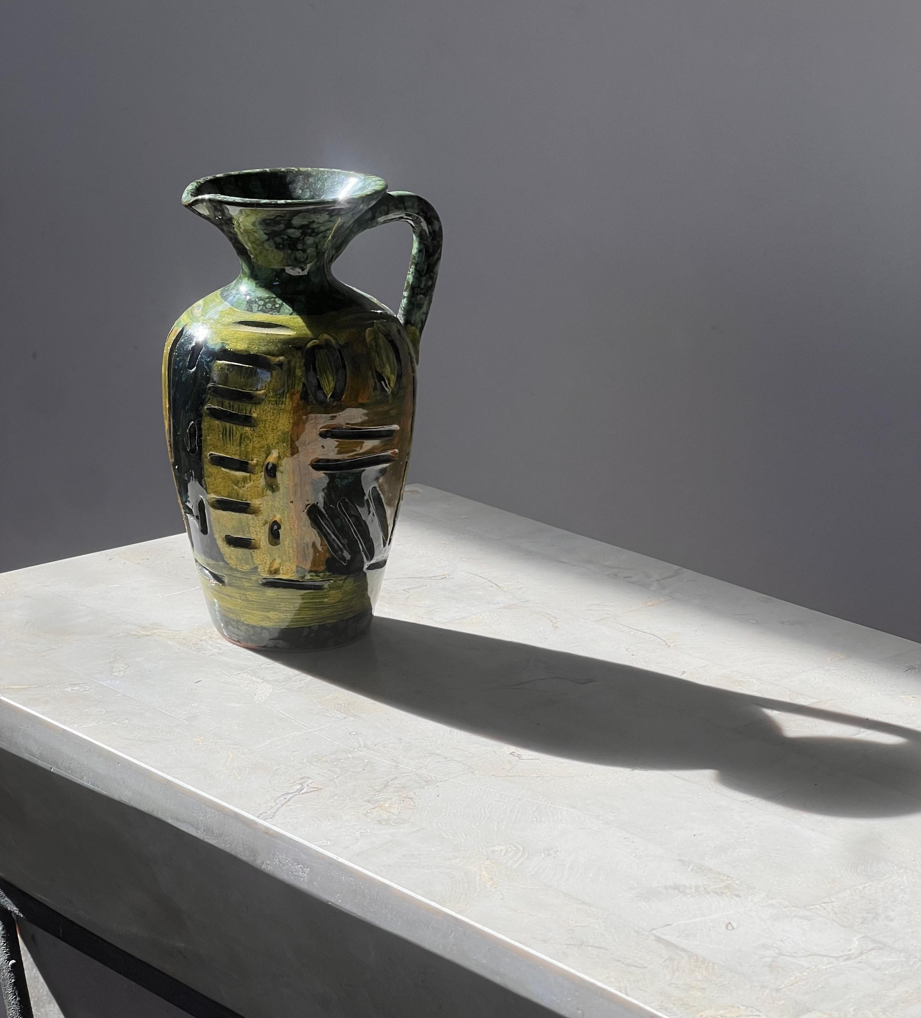 Pequeña jarra de cerámica italiana vintage según Gambone, hacia 1960 Cerámico en venta