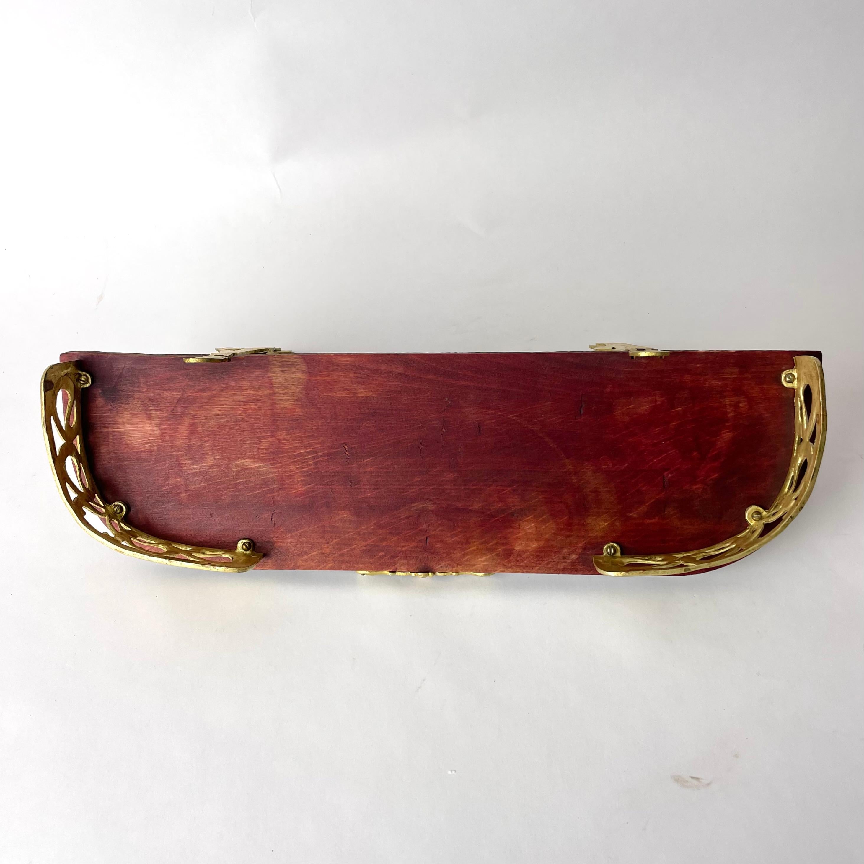 Gold Plate A small Wall Shelf with gilded decorations. Art Nouveau, early 20th Century For Sale