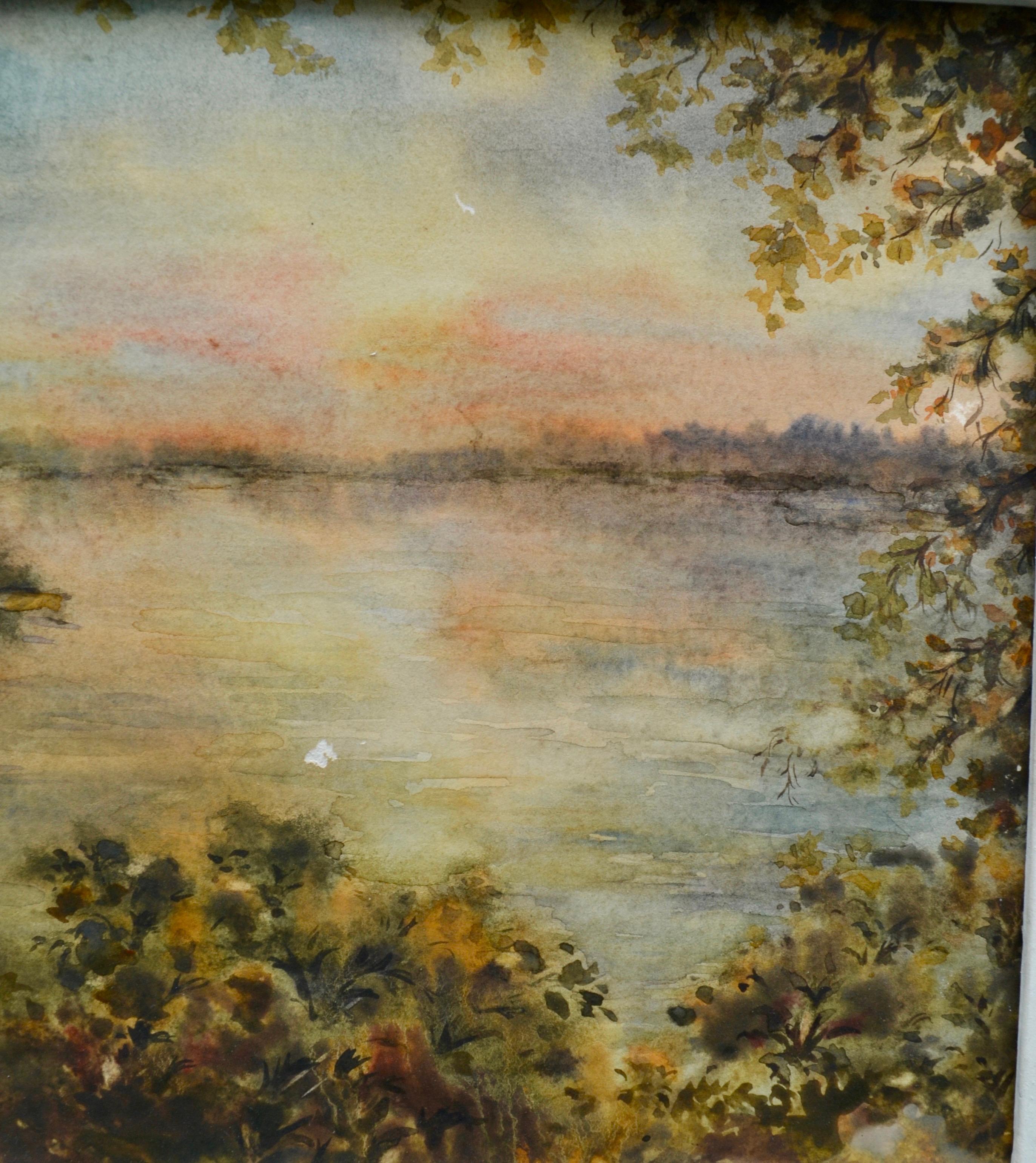  Ein kleines Aquarell  Sonnenaufgang von Nadezhda Fedorovna Stepanova-Senichkina (Moderne) im Angebot