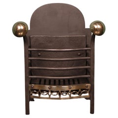 A Small Wrought & Gun-Metal Railed Fire Basket