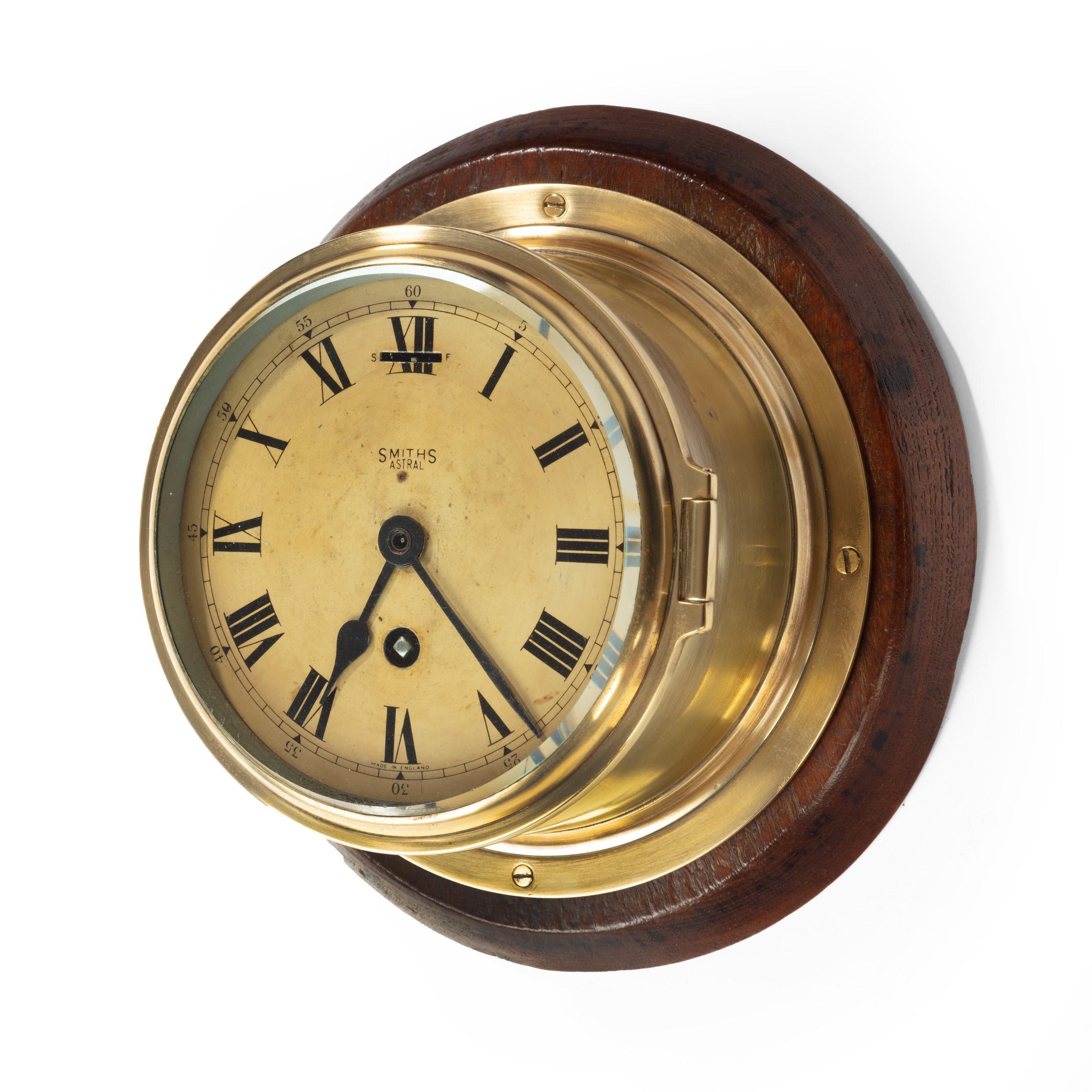 British Smiths Astral Brass Bulkhead Clock
