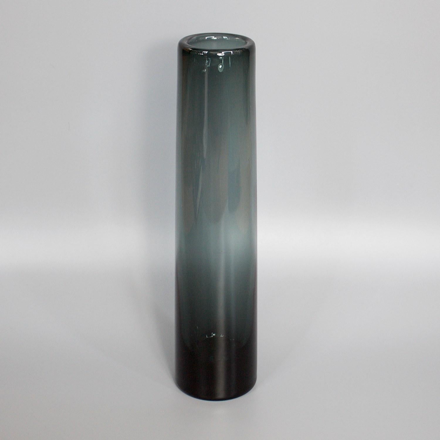 smoke grey glass vase