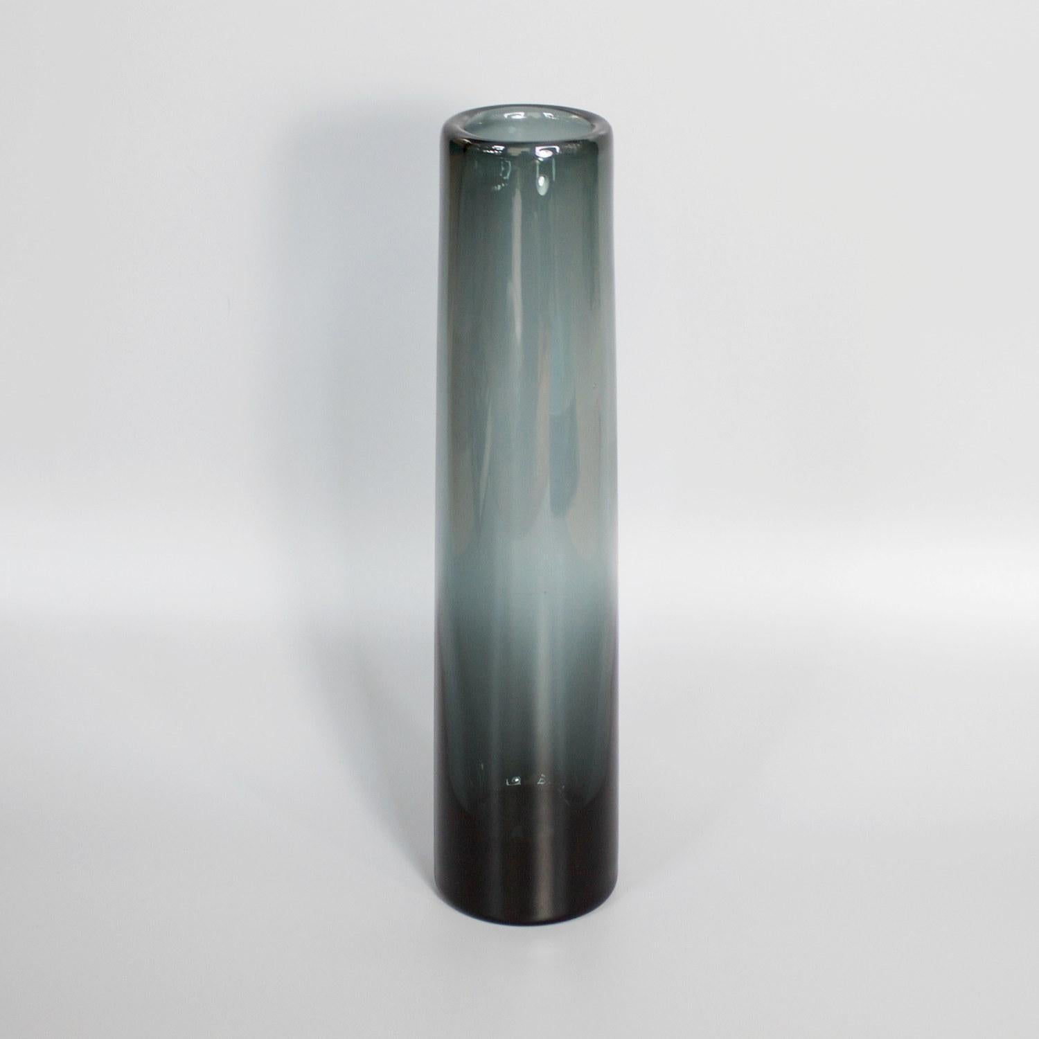 Smoked Grey Glass Vase by Per Lütken for Holmegaard Glassworks, Danish 1960s In Good Condition In Forest Row, East Sussex