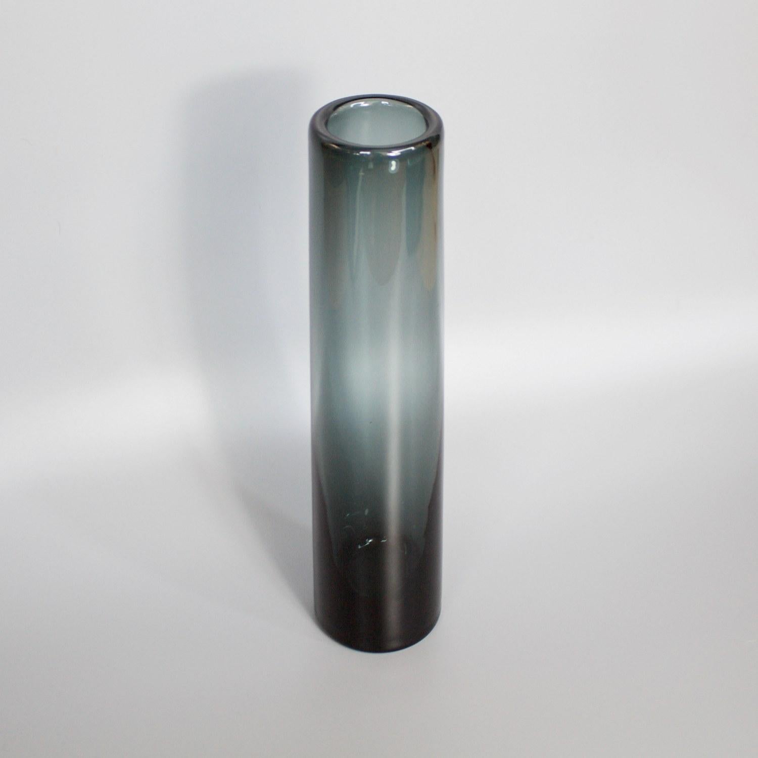 Mid-20th Century Smoked Grey Glass Vase by Per Lütken for Holmegaard Glassworks, Danish 1960s