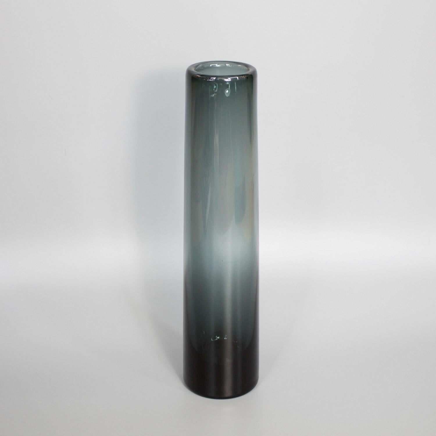 Smoked Grey Glass Vase by Per Lütken for Holmegaard Glassworks, Danish 1960s 1