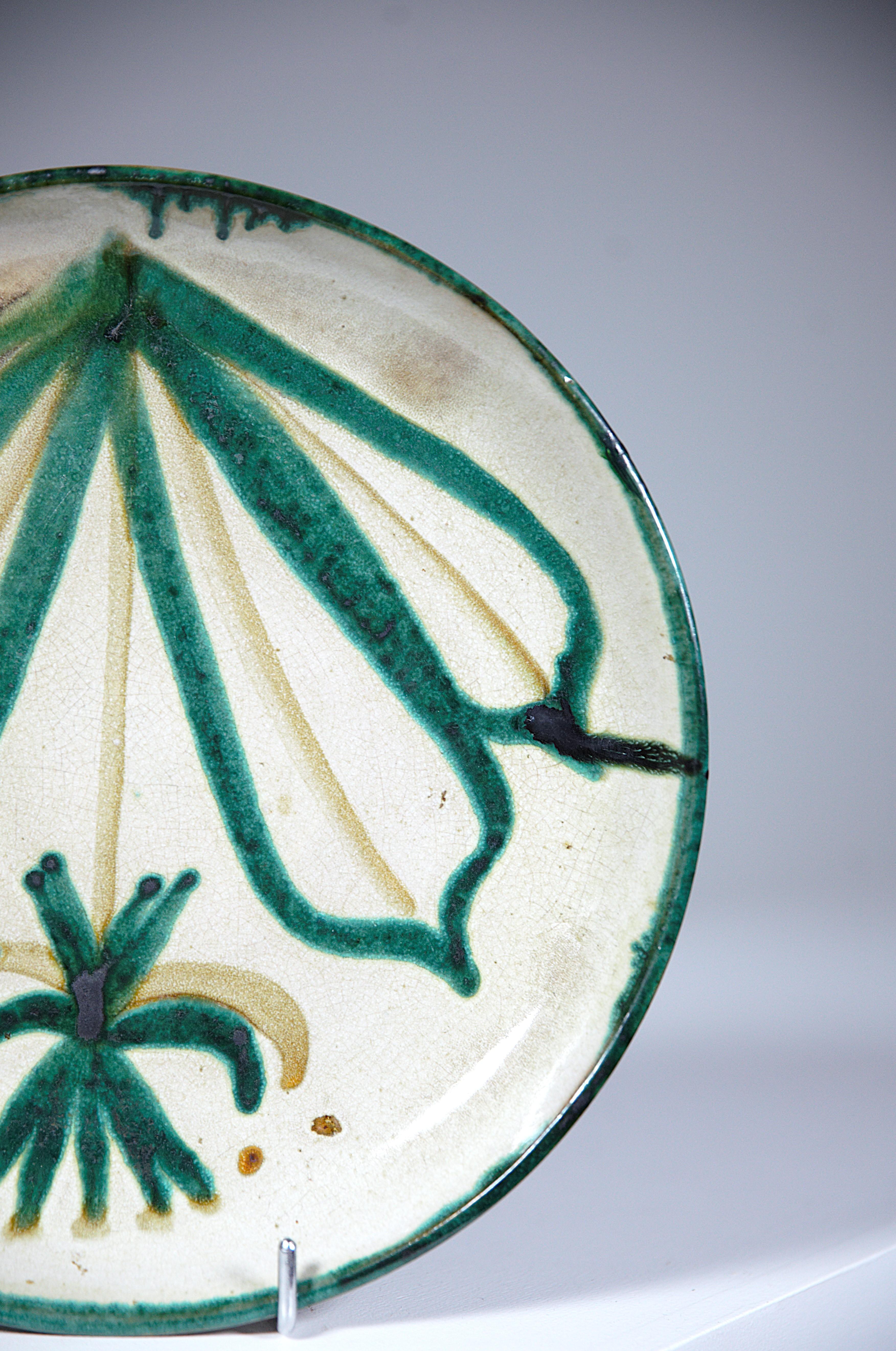 A Snake Ceramic Plate by Robert Picault Vallauris France 1960s In Good Condition For Sale In HYÈRES, FR