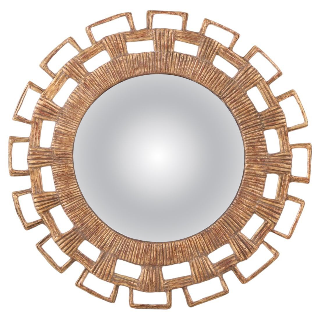 Uno specchio in vetro e resina in stile "Sunburst" di Snow White.