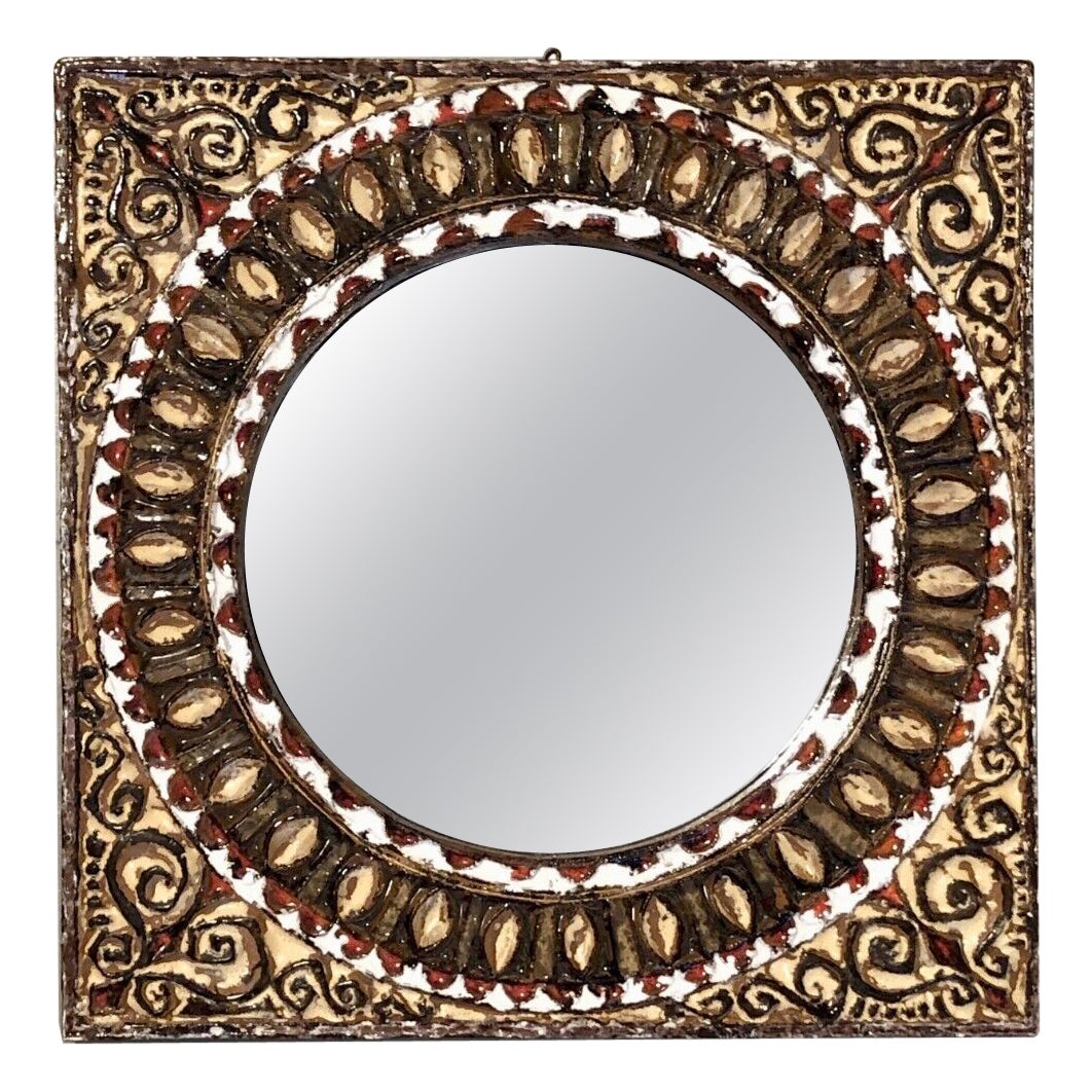 A « Soleil-Sun » WALL MIRROR de ROLAND ZOBEL, LES CYCLADES, VALLAURIS, France 1970