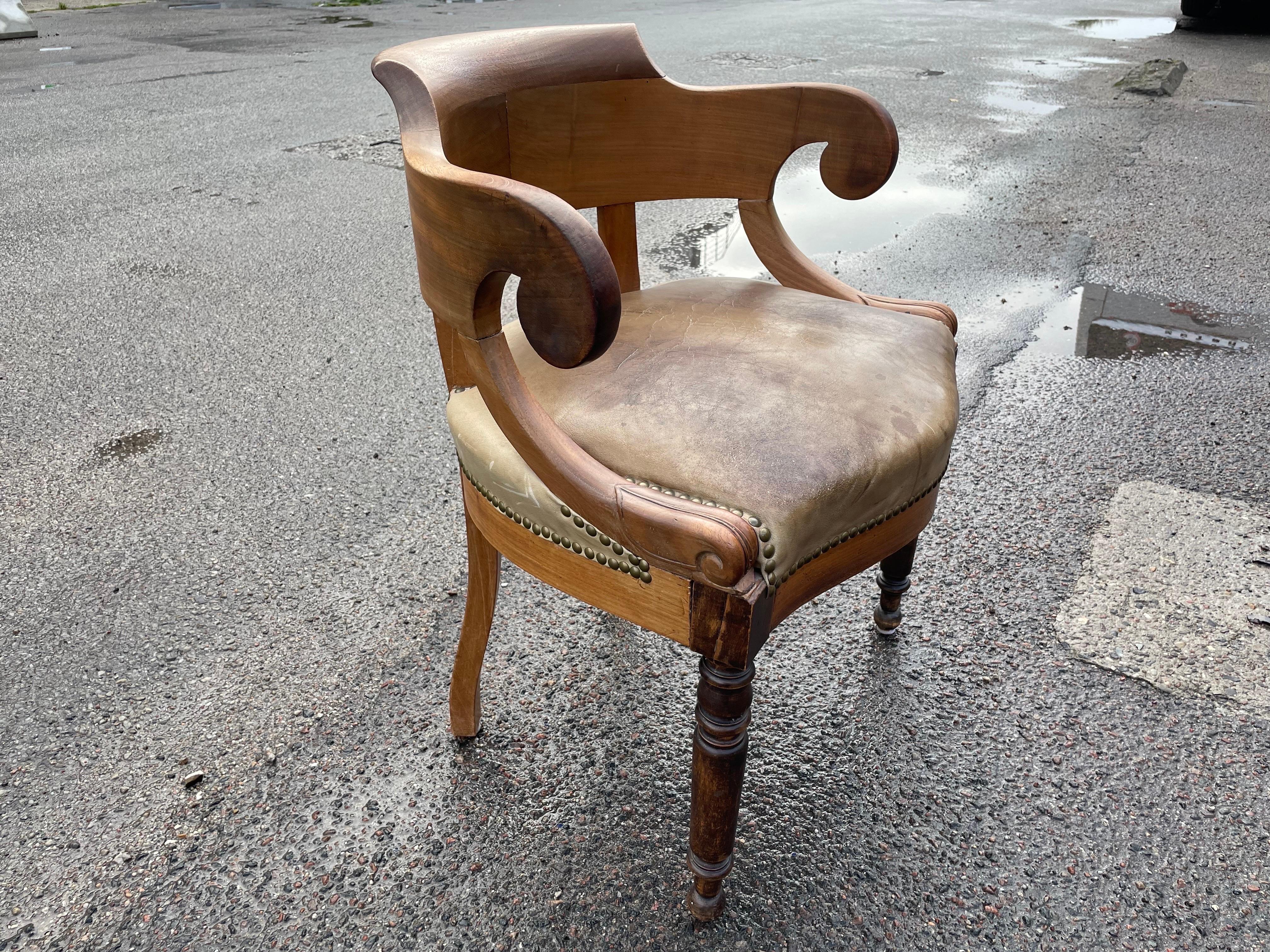 Solid Antique 19th Century Armchair in Louis Philippe Style For Sale 2