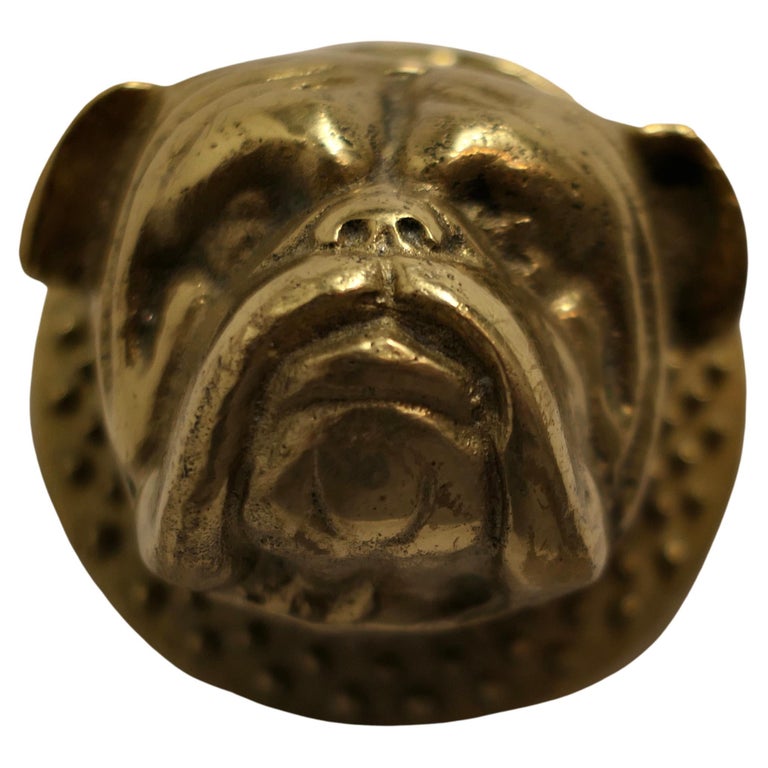 A Solid Brass Bull Dog Door Knocker, For Sale at 1stDibs