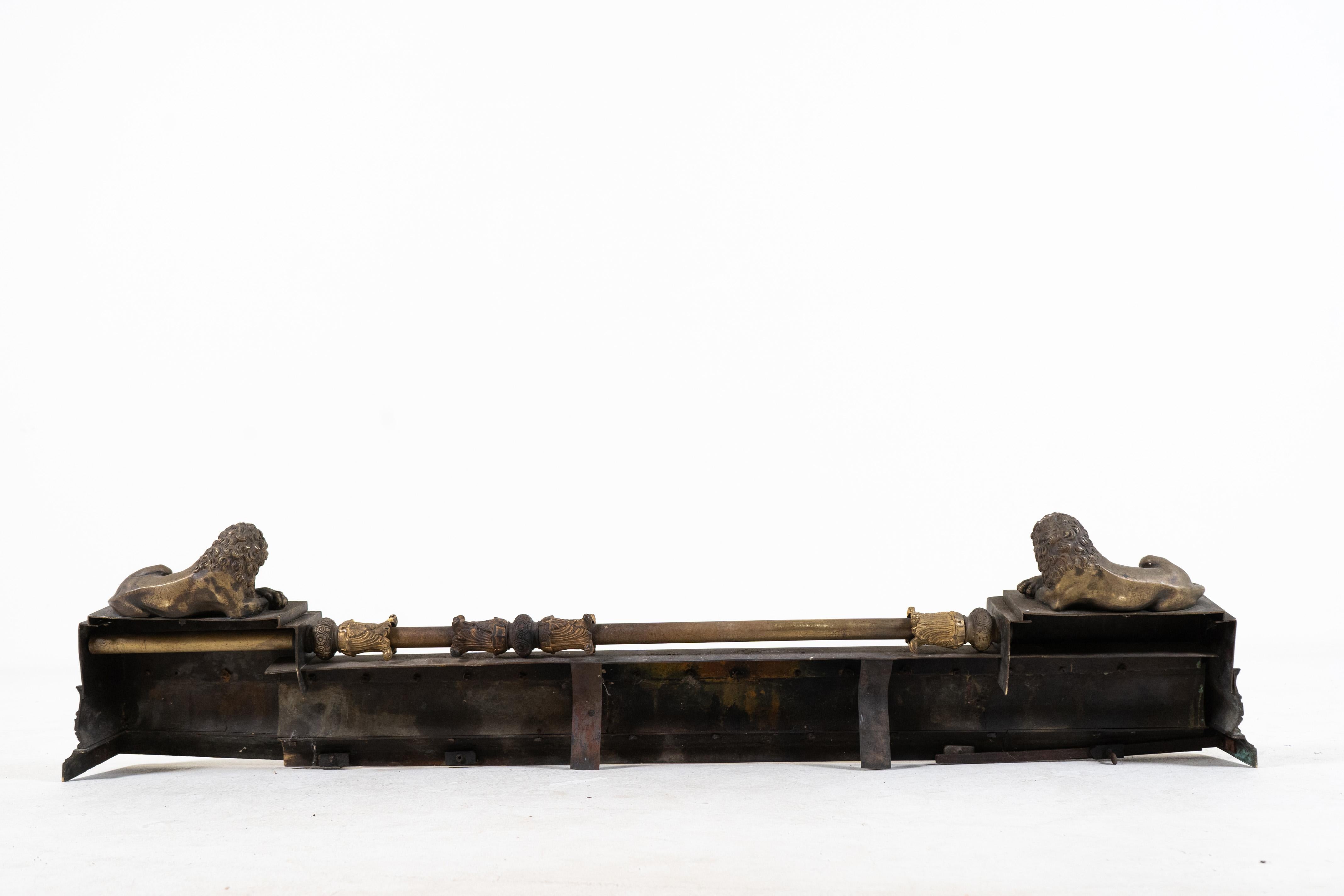A Solid Brass Fireplace Fender, c. 1880 For Sale 1