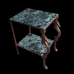 A SOLID BRONZE AND VERDE MARBLE SEAHORSE TABLE FROM CLARIDGE'S LONDON - c1950s
