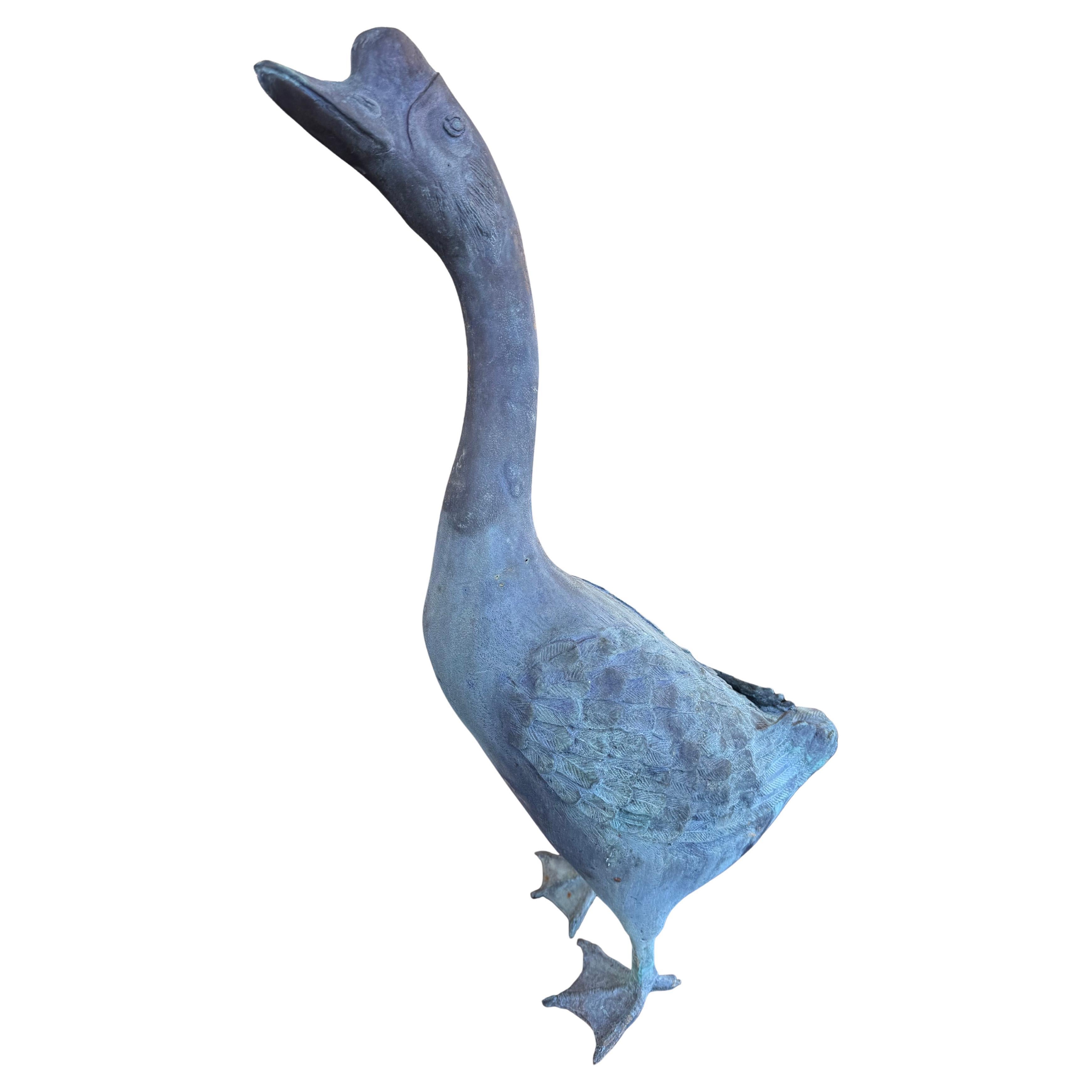 A Solid Cast Bronze Goose