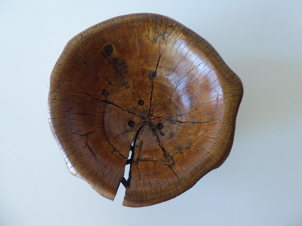 Solid Ficus Wood Sculpted Bowl by Contemporary Artist Daniel Pollock CA-4 Bowl For Sale 1