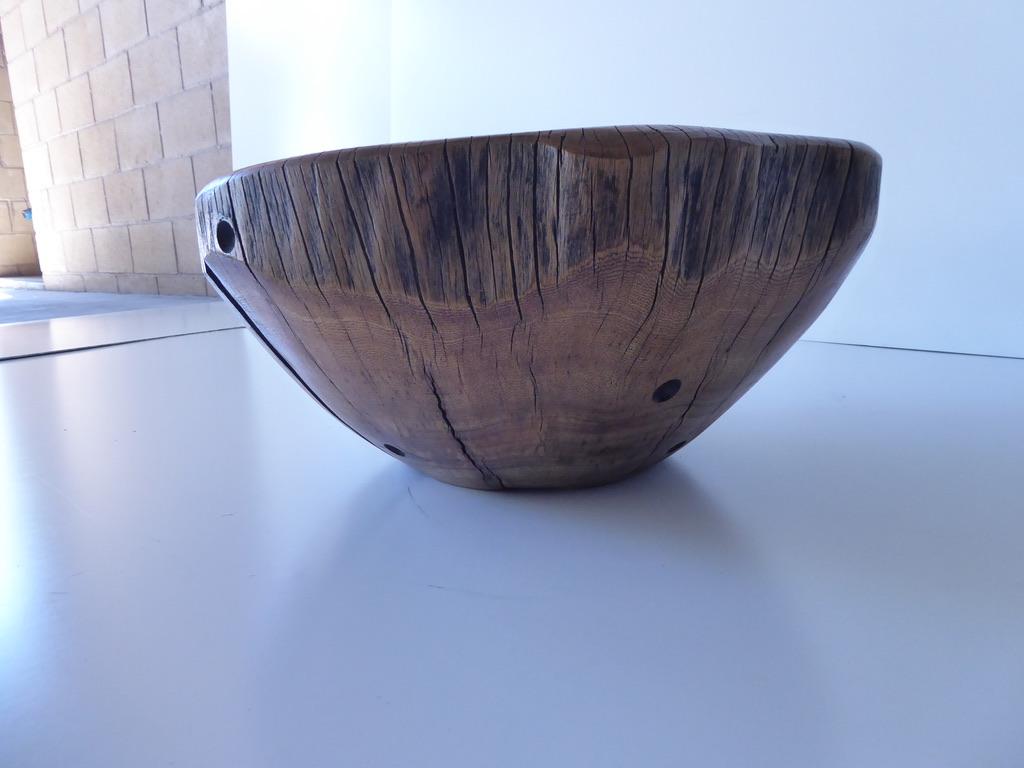 Solid Ficus Wood Sculpted Bowl by Contemporary Artist Daniel Pollock CA-4 Bowl For Sale 4