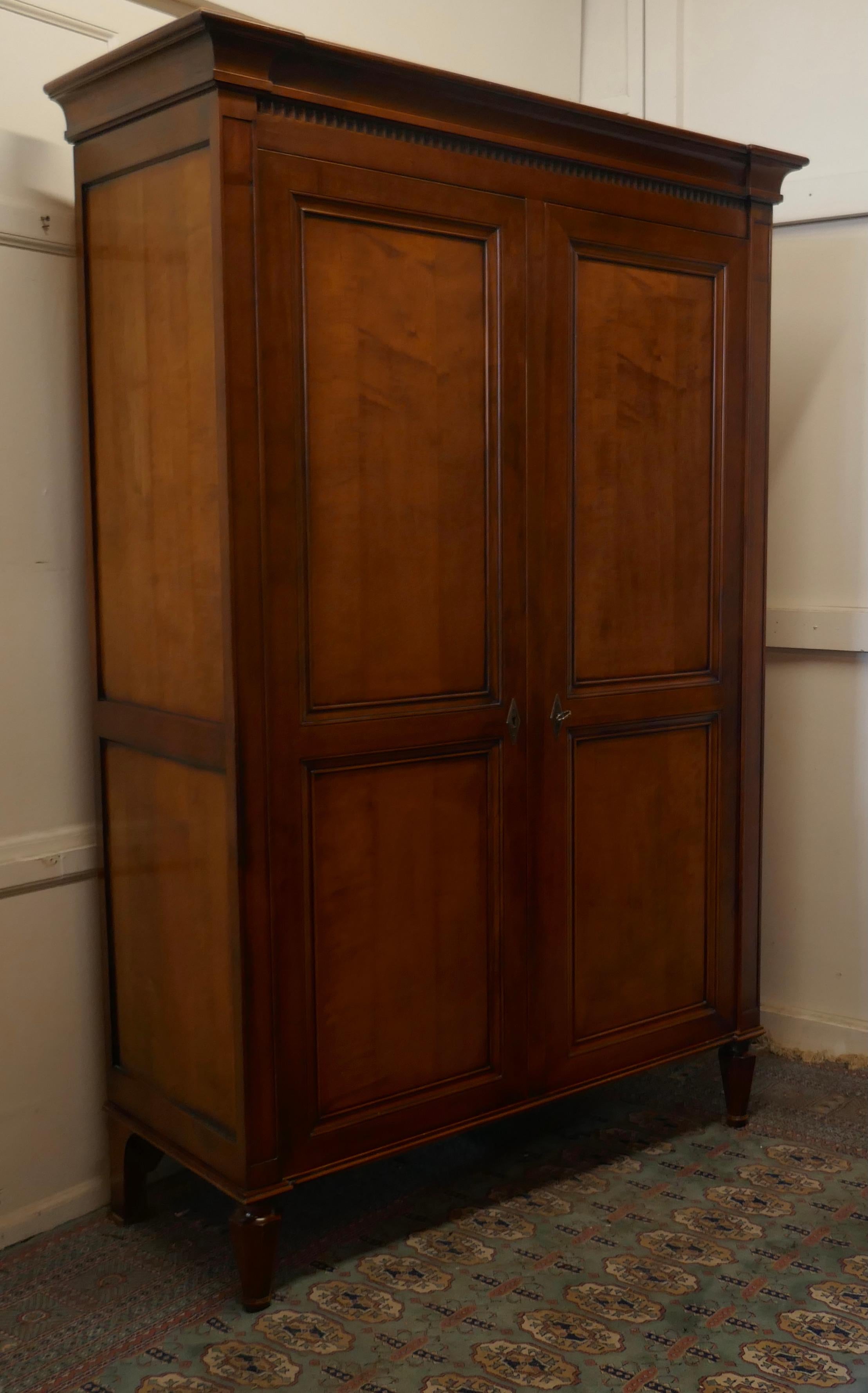 Solid Fruitwood Shelved Armoire & Hanging Wardrobe  In Good Condition In Chillerton, Isle of Wight
