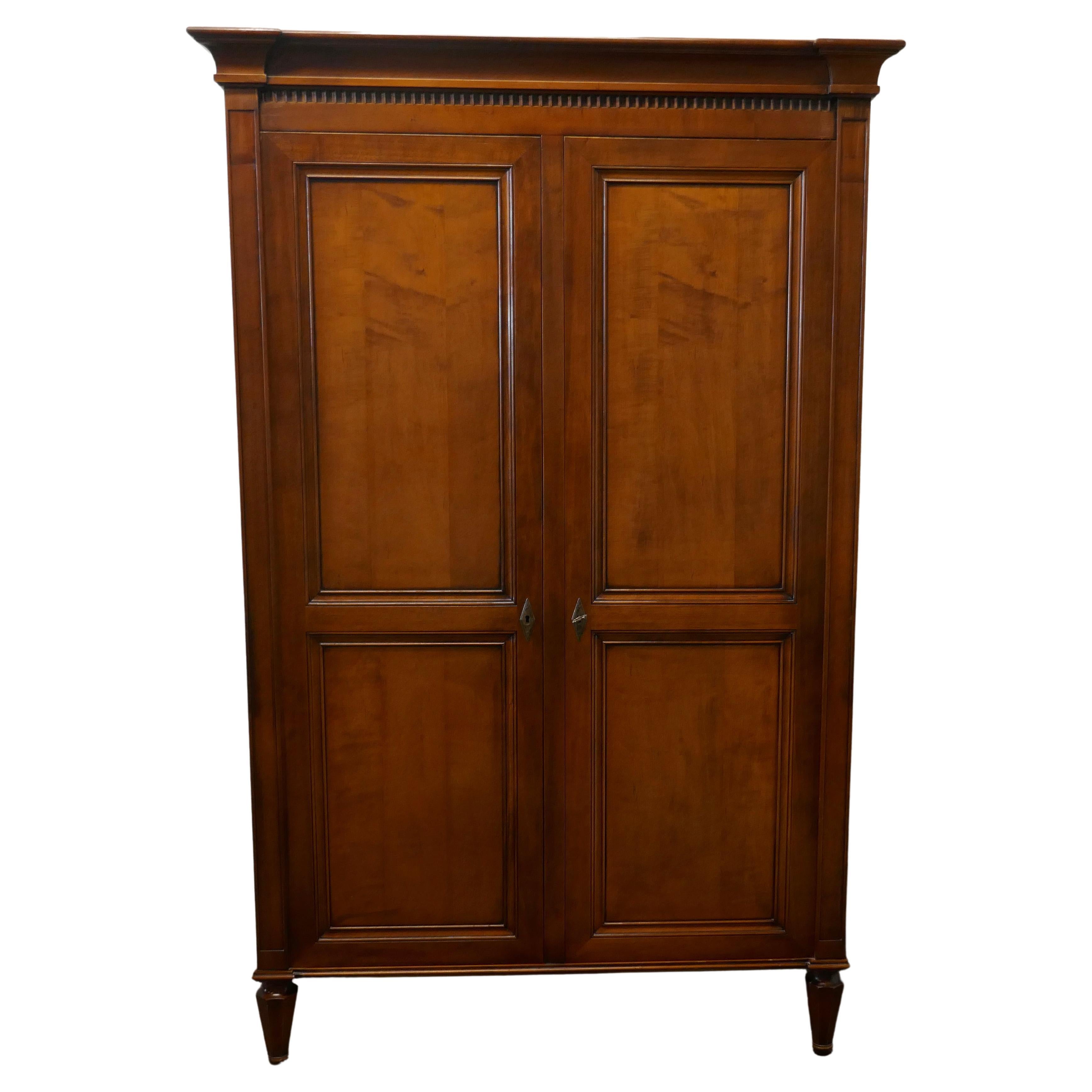 Solid Fruitwood Shelved Armoire & Hanging Wardrobe 