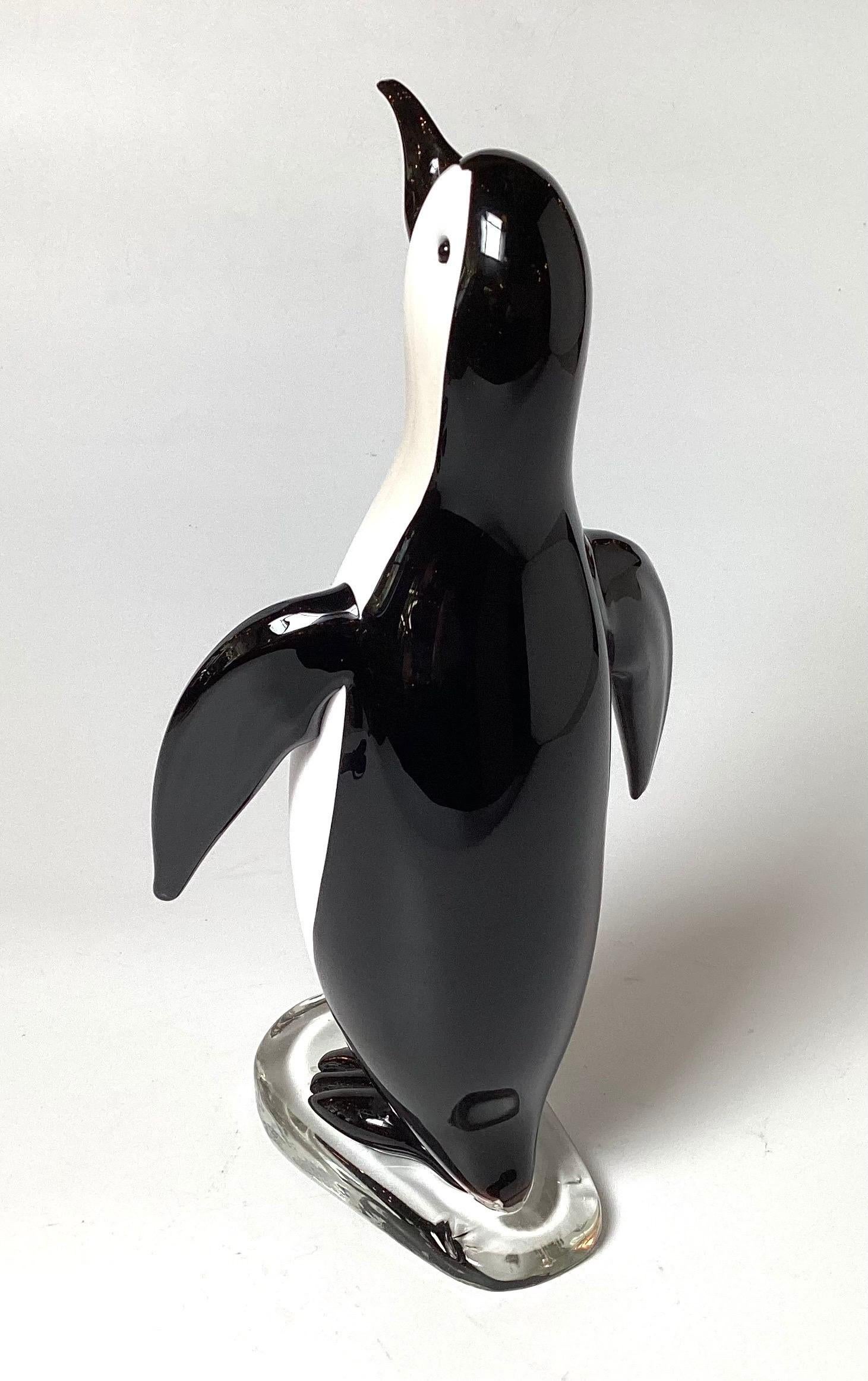 murano glass penguin figurine