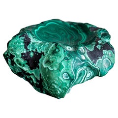 Bloc vide poche en malachite massive, Italie 1970