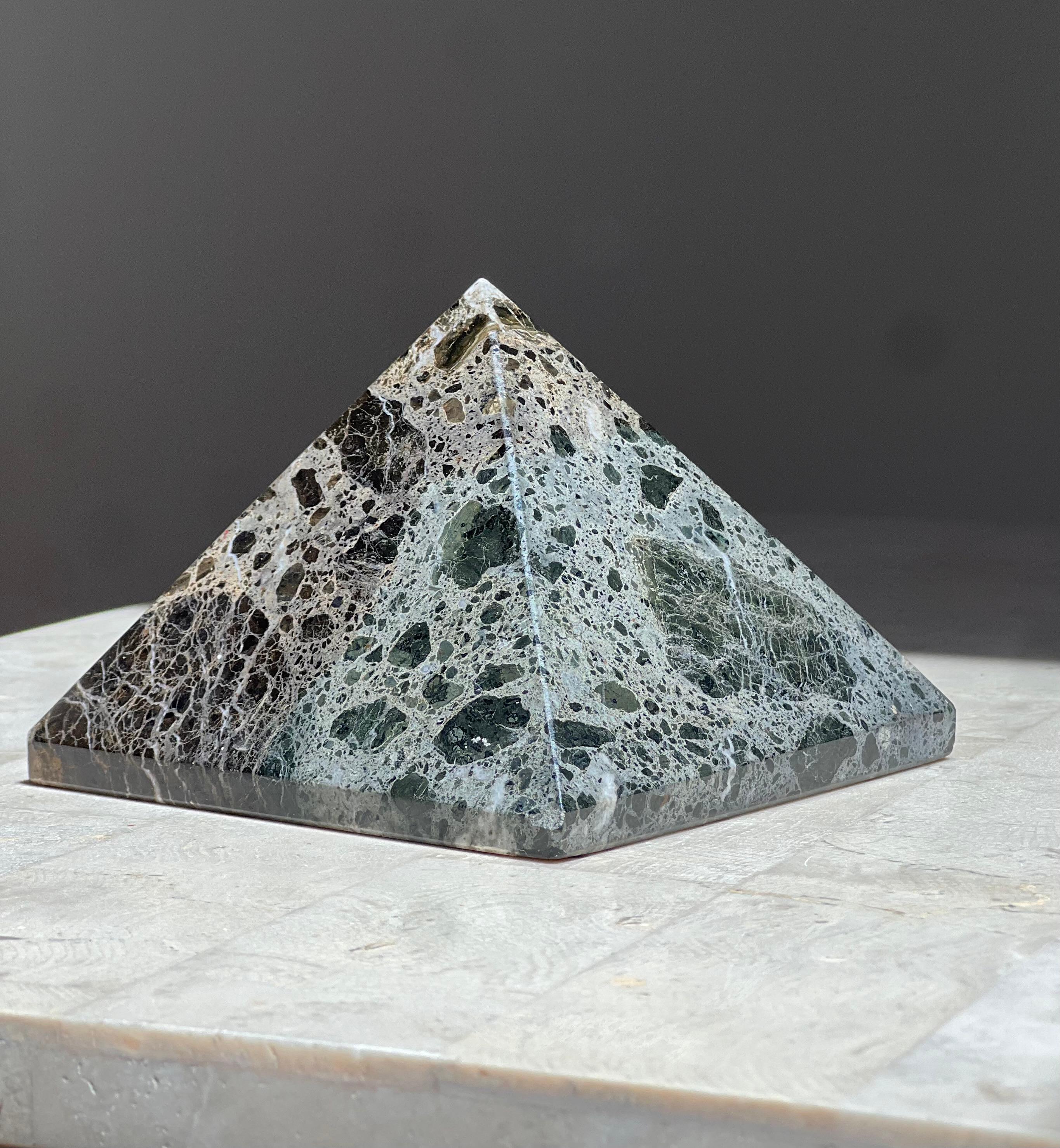 20th Century A solid marble Pyramid sculpture, 20th century For Sale