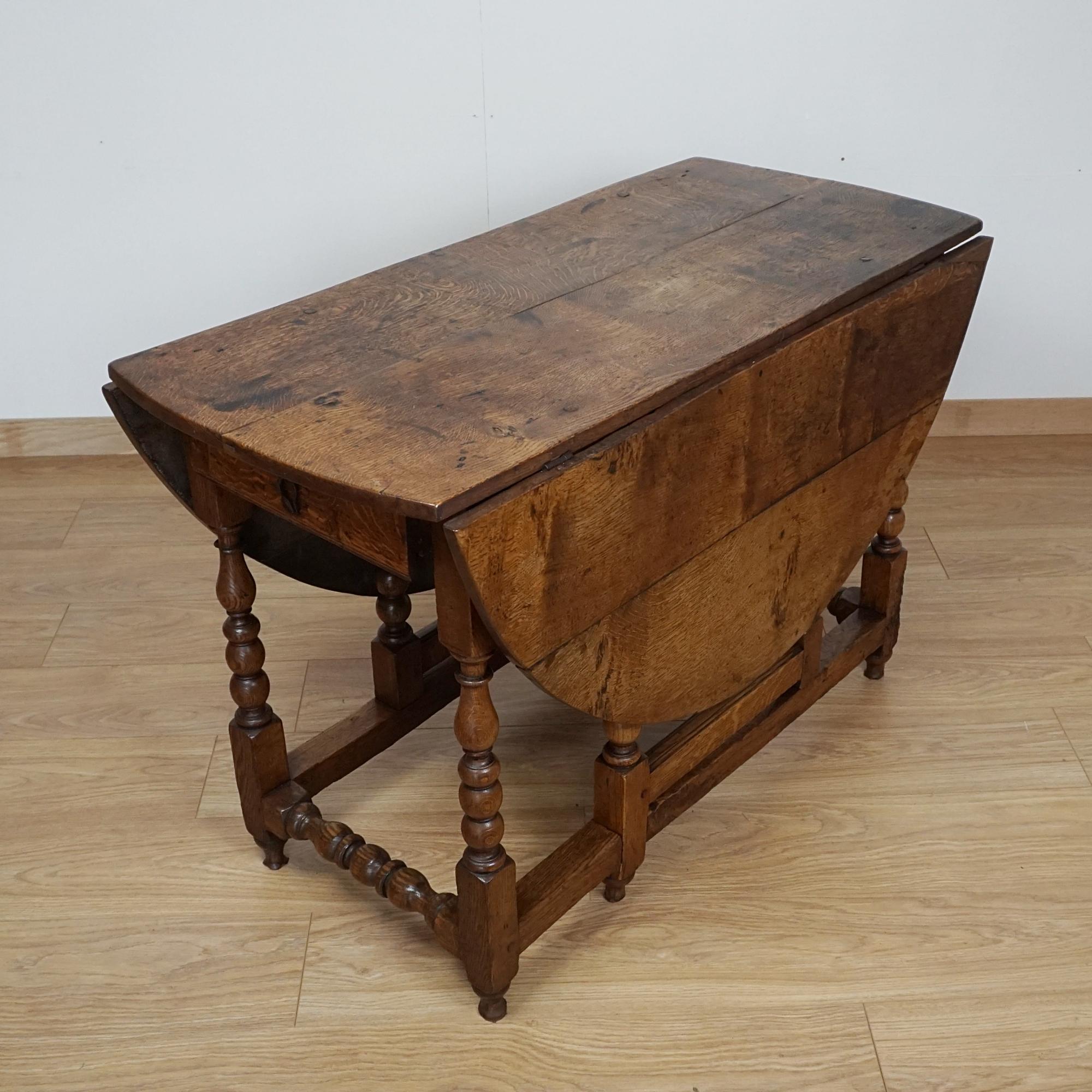 A Solid Oak Gateleg Table Circa 1680 For Sale 4