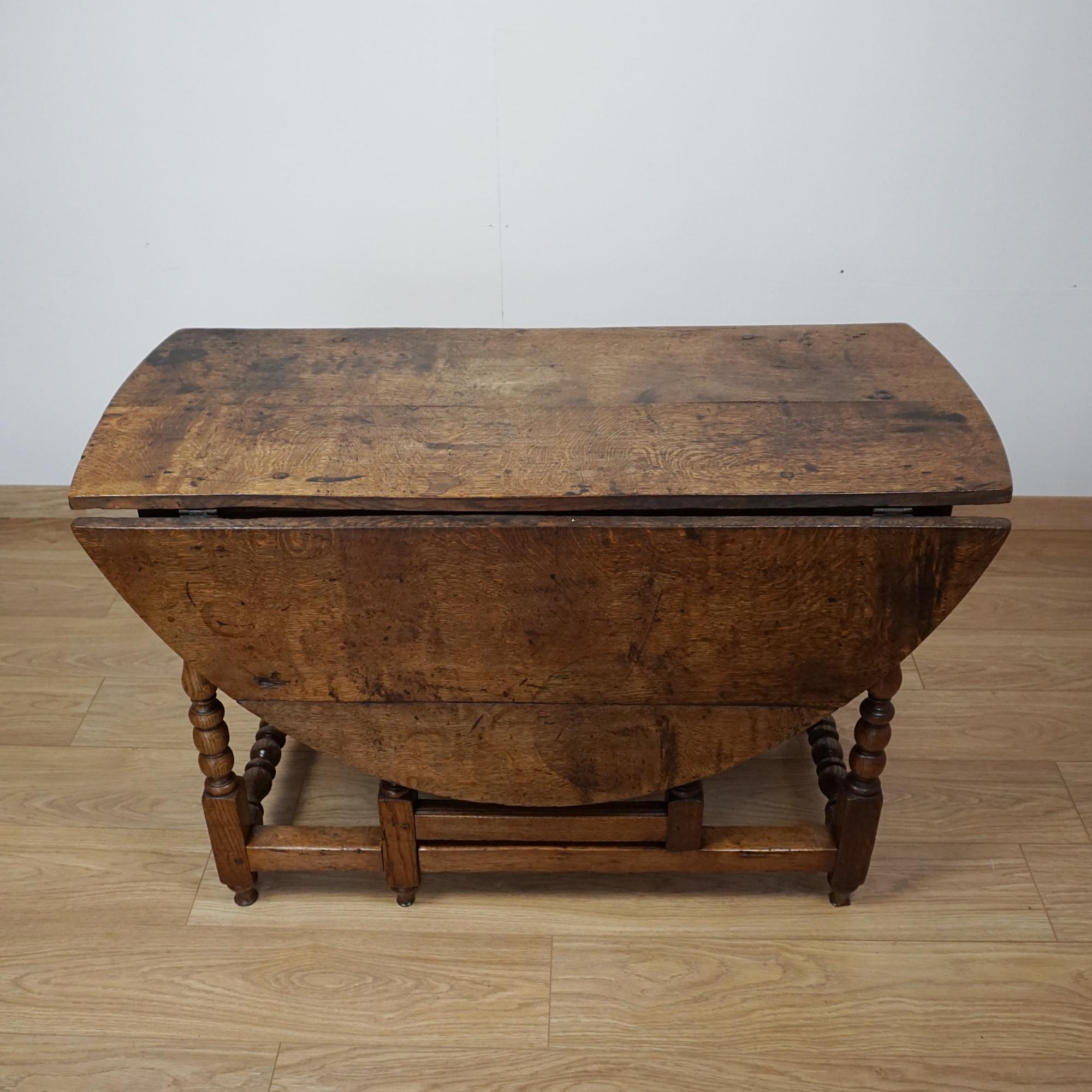 Charles II A Solid Oak Gateleg Table Circa 1680 For Sale