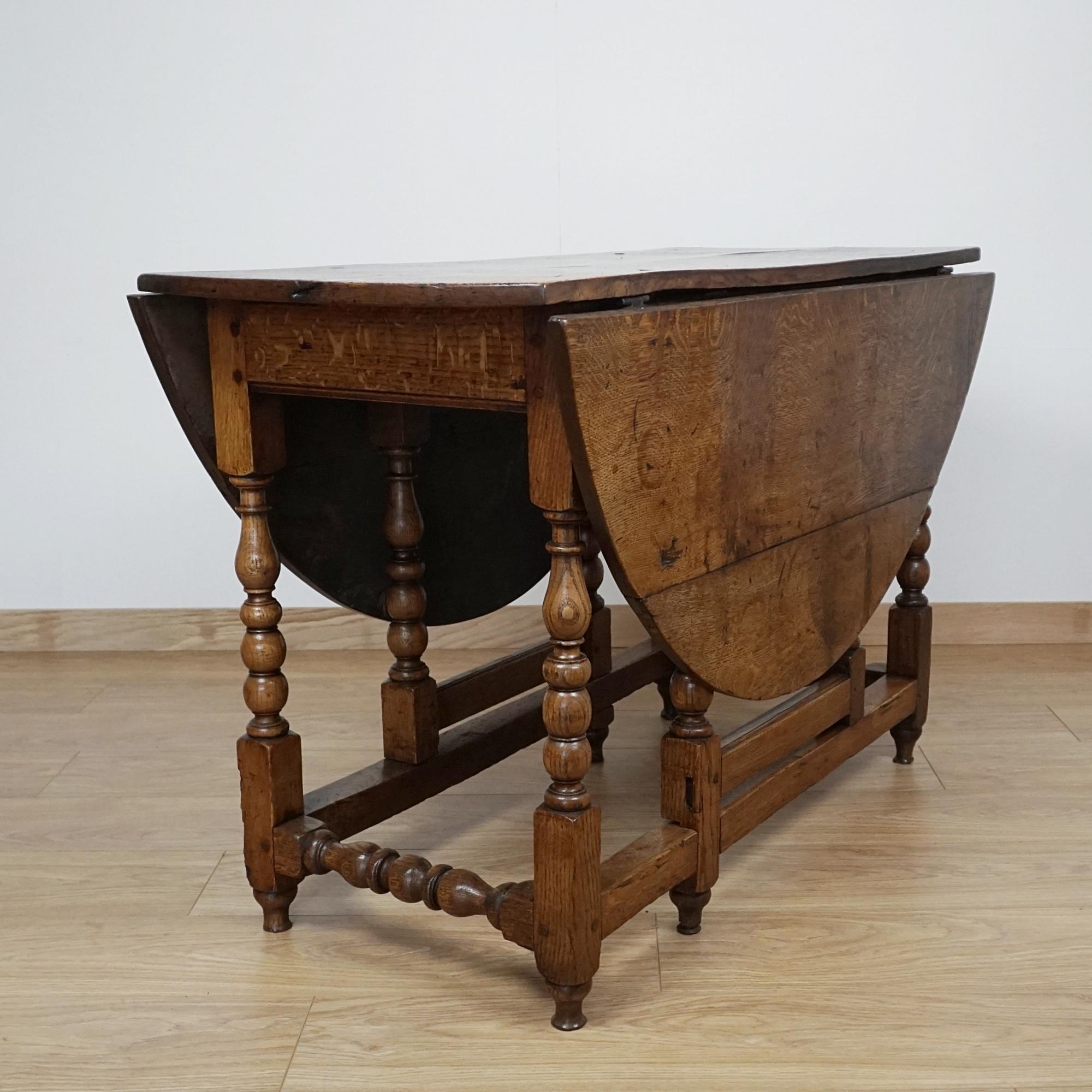 English A Solid Oak Gateleg Table Circa 1680 For Sale