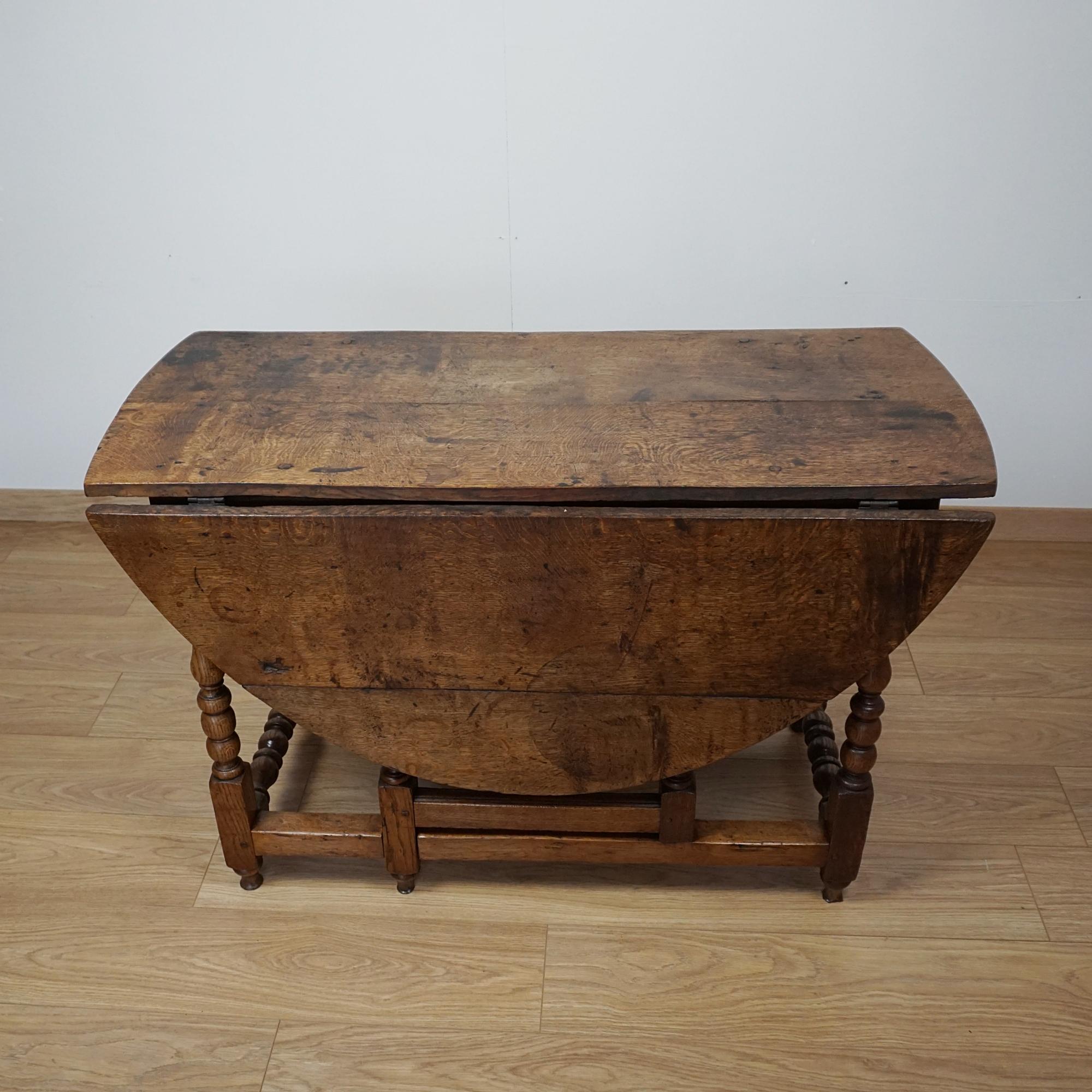 A Solid Oak Gateleg Table Circa 1680 For Sale 3