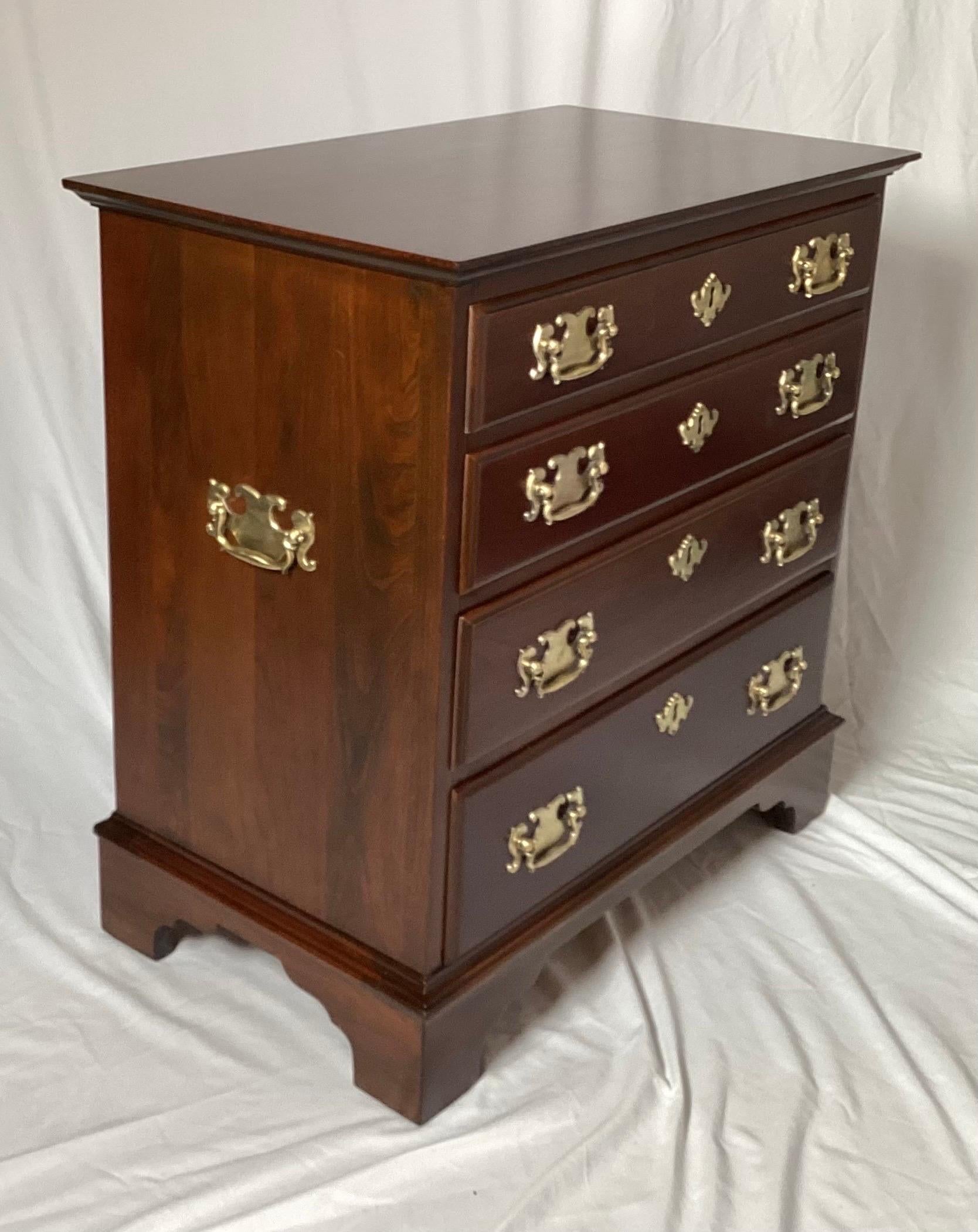 American Colonial Solid Pennsylvania Cherry Diminutive Bachelors Chest For Sale