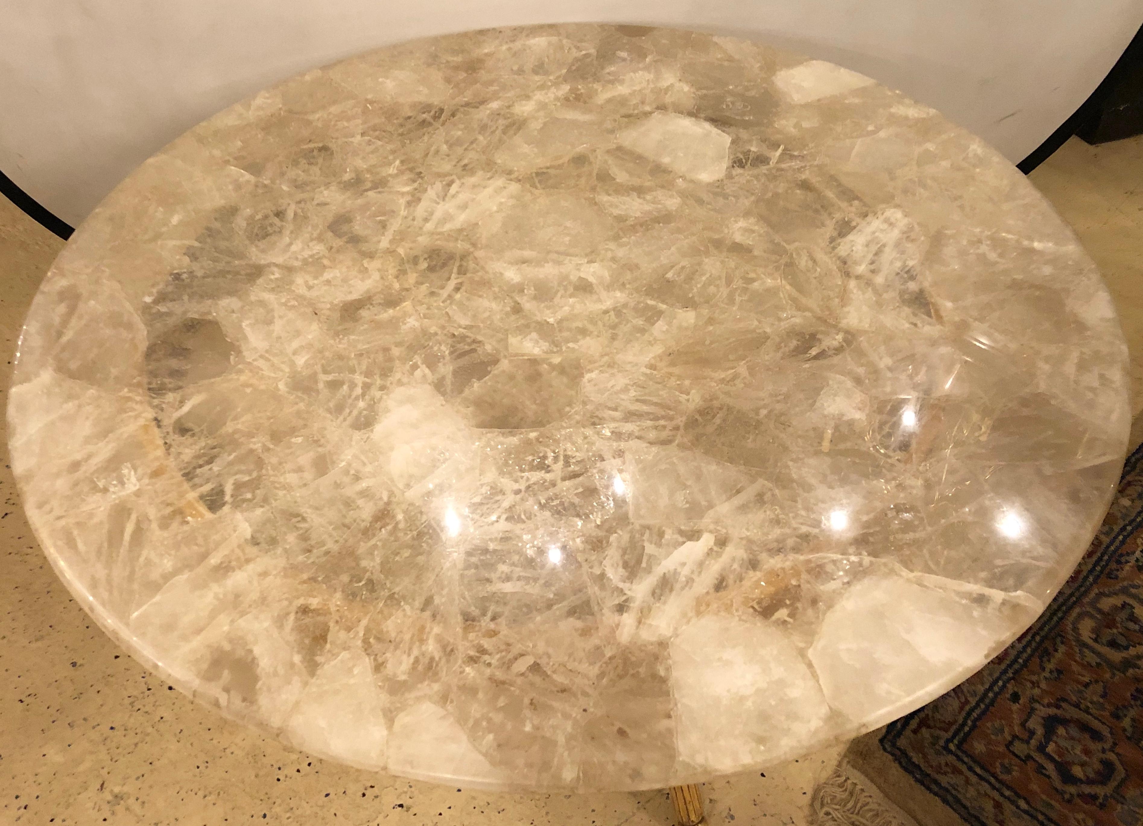 Solid Rock Crystal Circular Table Top Coffee, Dining or Centre Table 5