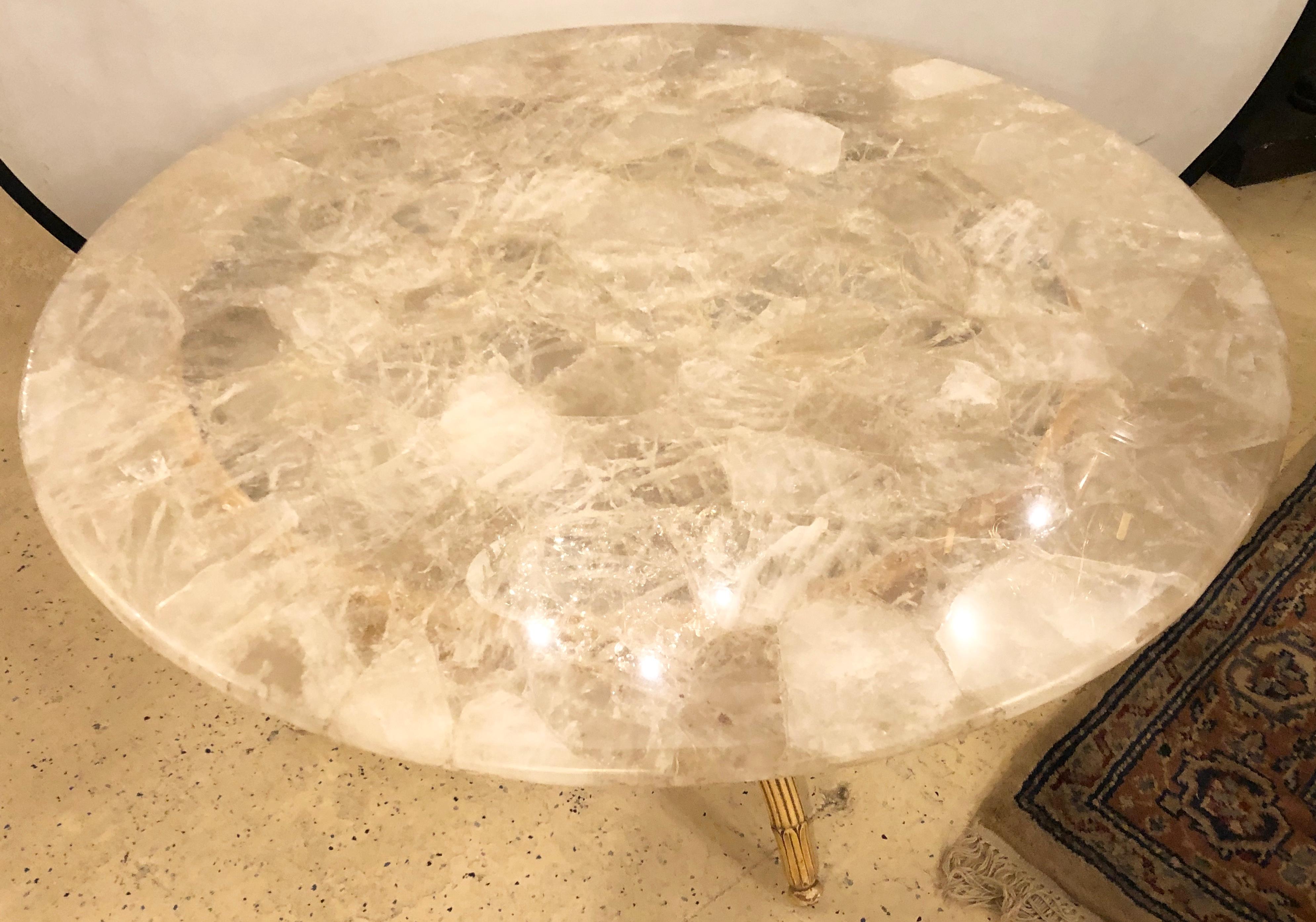 Solid Rock Crystal Circular Table Top Coffee, Dining or Centre Table 6
