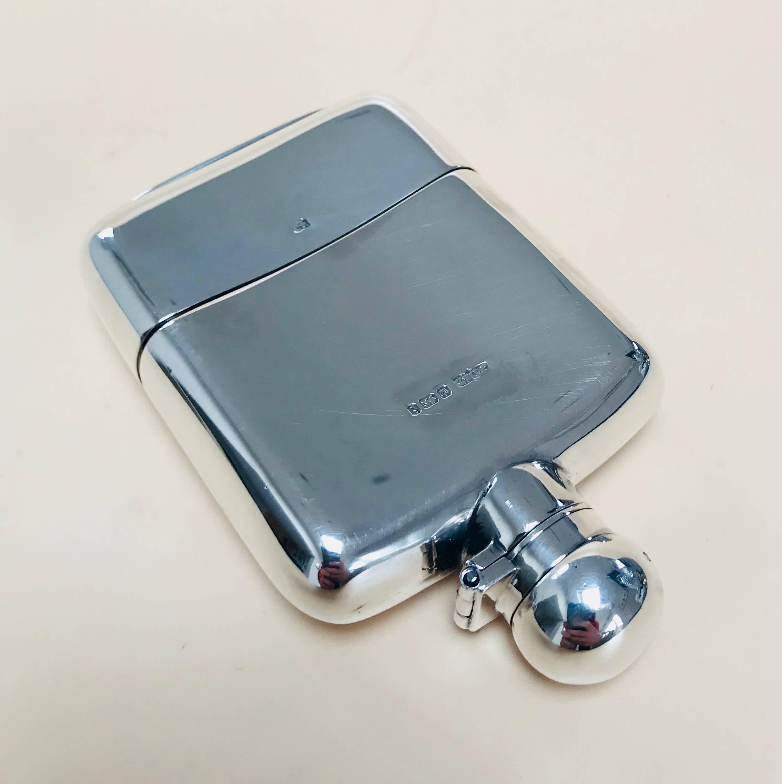 Solid Silver Hallmarked Hip Flask and Cup, 1901 1