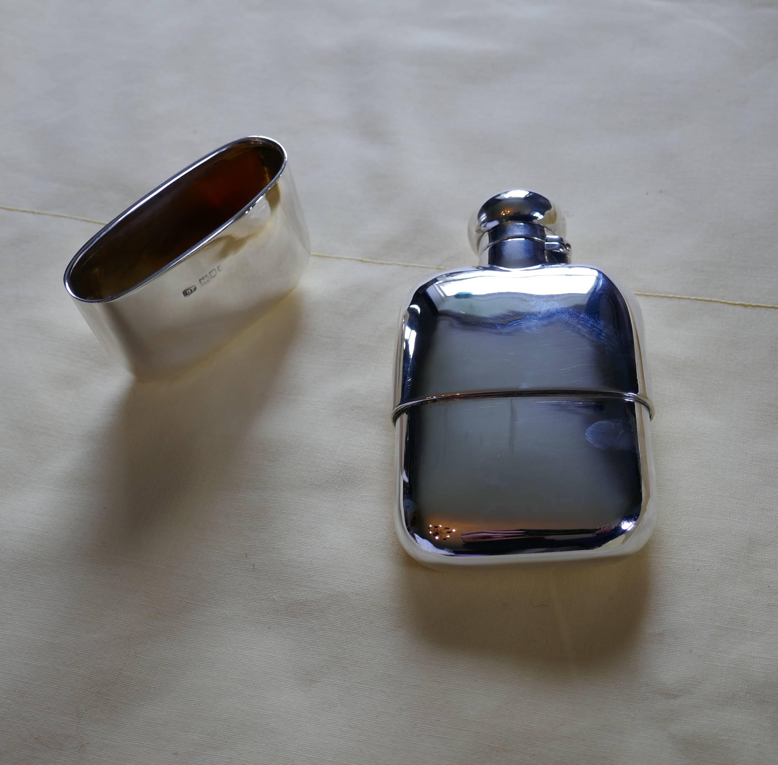 solid silver flask