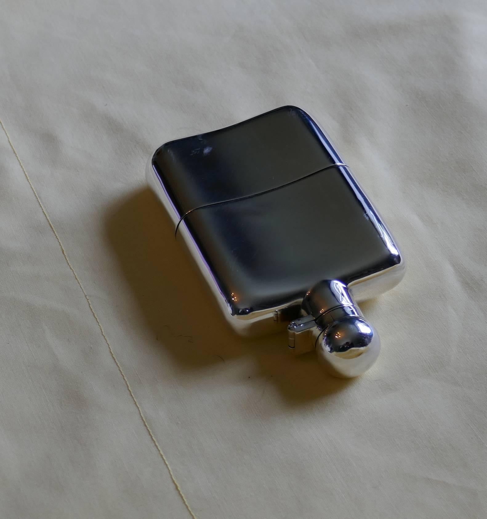 solid silver hip flask