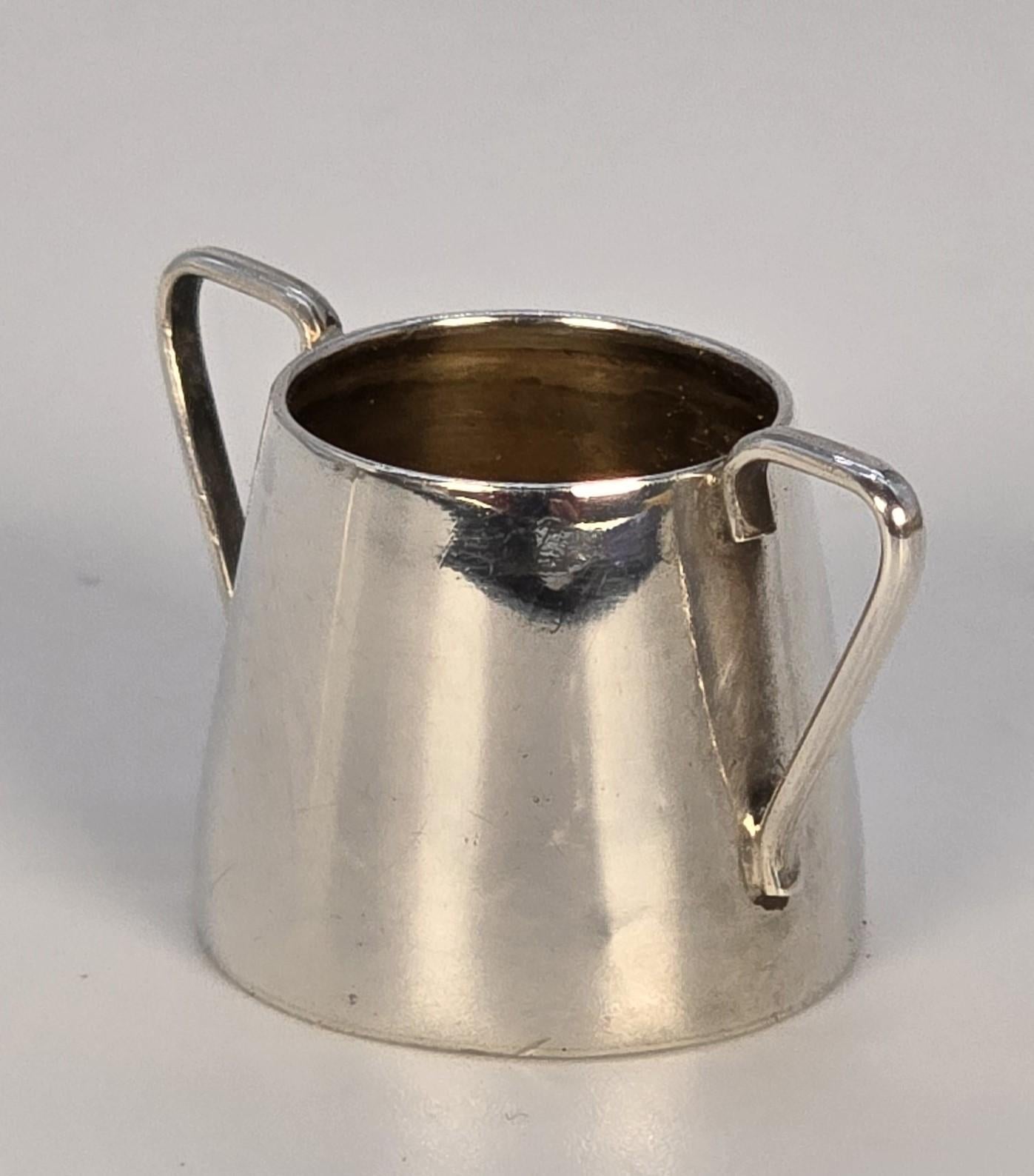 A solid silver miniature chocolate pot set, English made in 1905, Birmingham For Sale 2