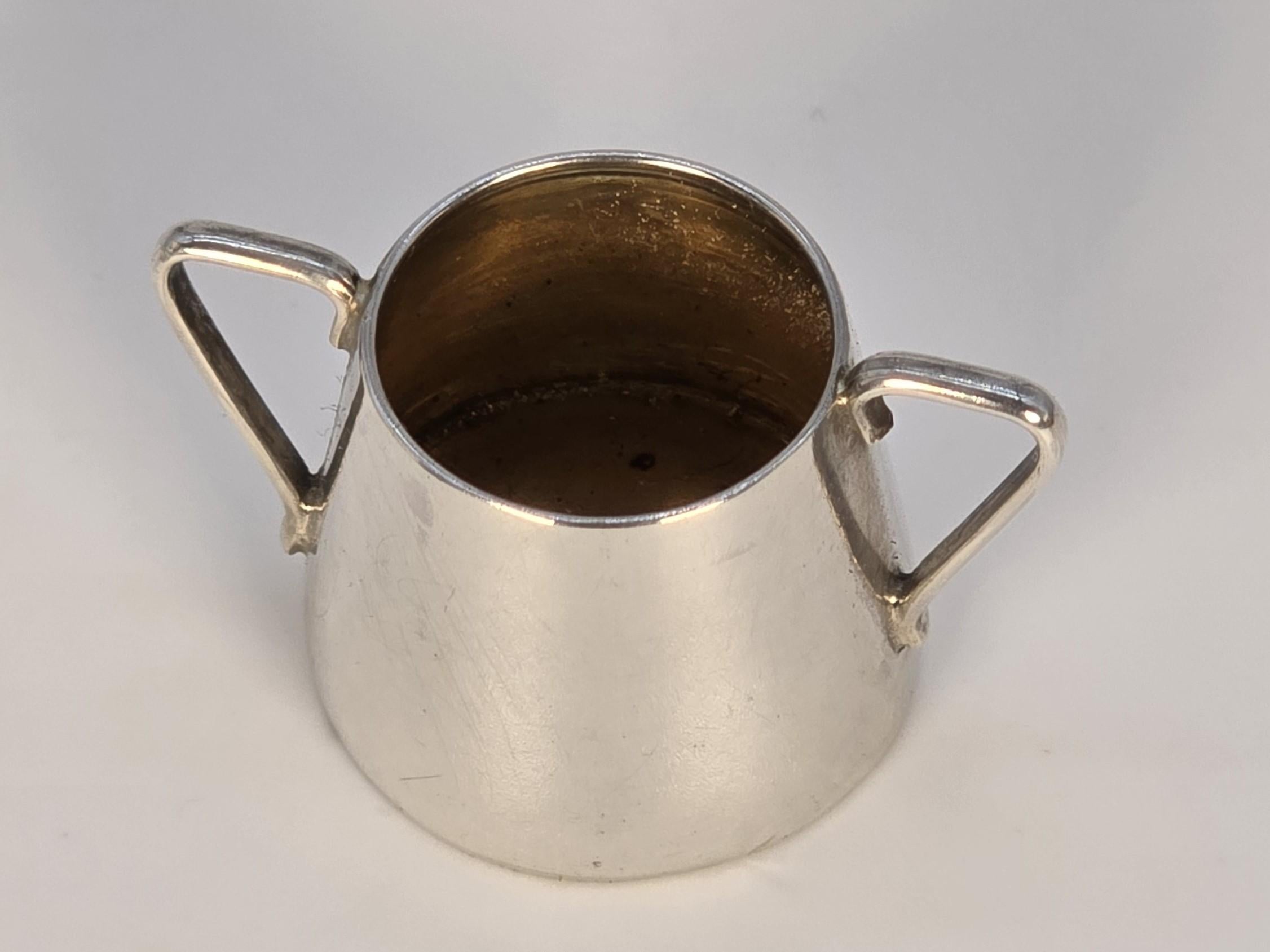 A solid silver miniature chocolate pot set, English made in 1905, Birmingham For Sale 3